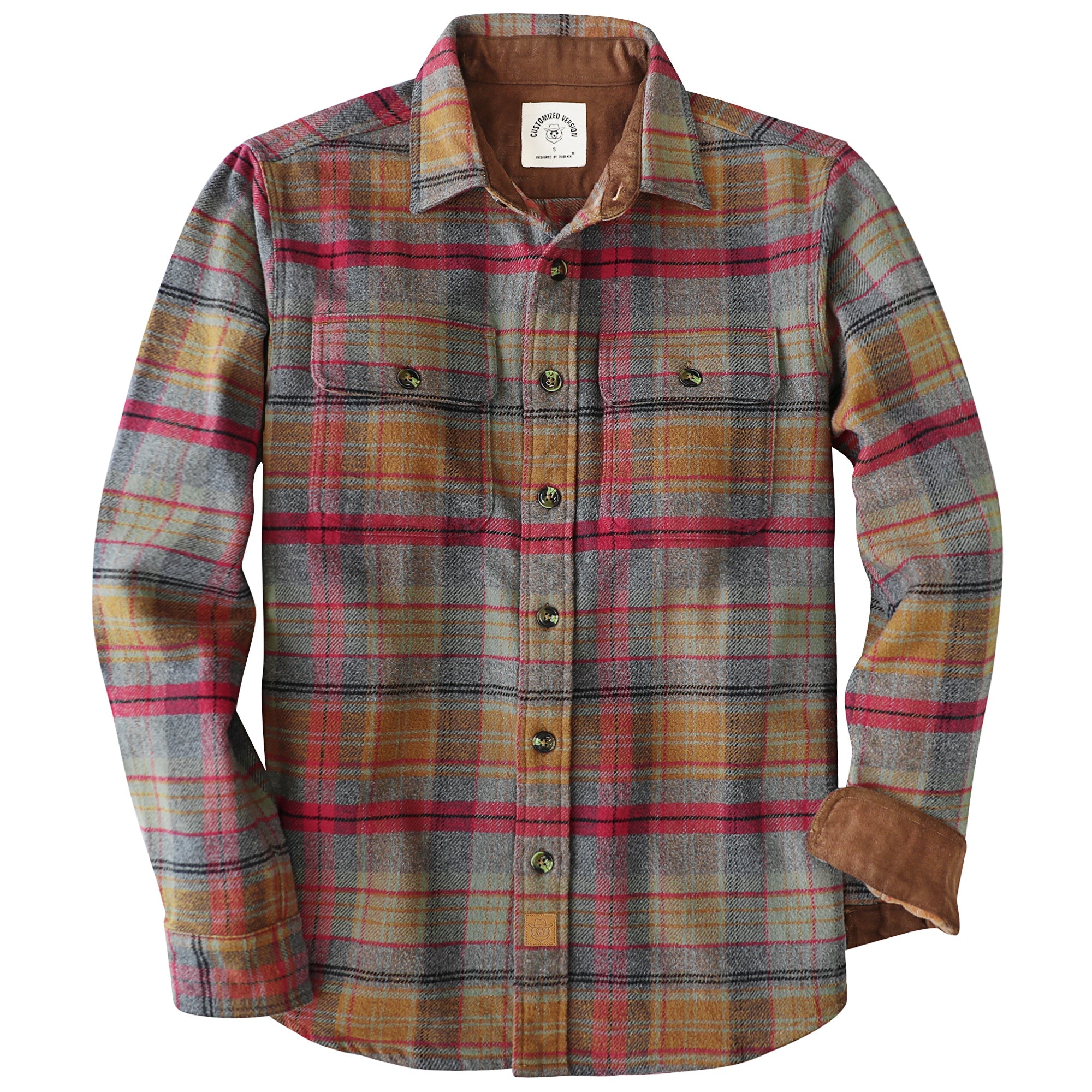 Dubinik® 13oz Ultra Heavyweight Mens Flannel Shirts Long Sleeve Casual Button Down Pocket Soft Warm Cotton Shirt#84002