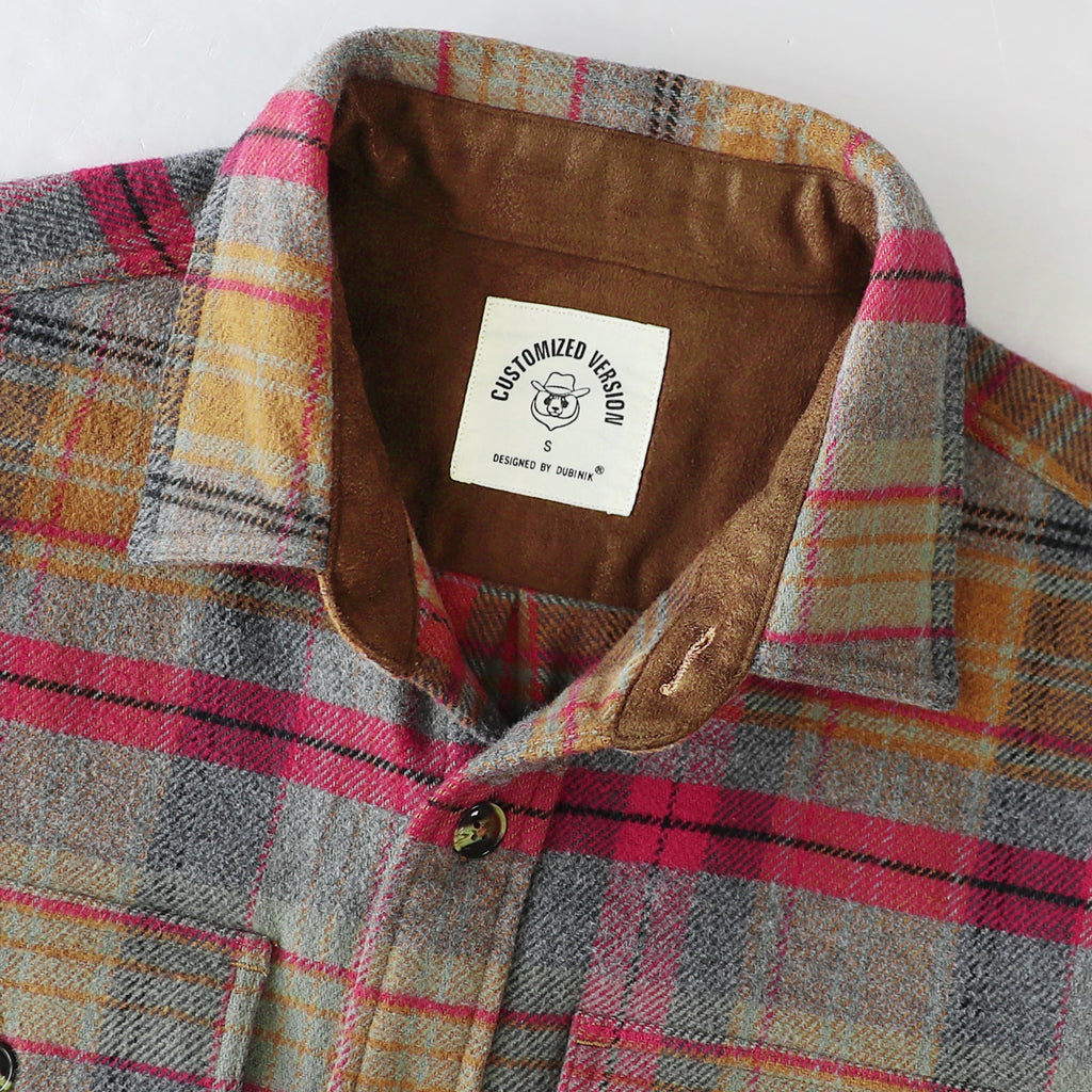 Dubinik® 13oz Ultra Heavyweight Mens Flannel Shirts Long Sleeve Casual Button Down Pocket Soft Warm Cotton Shirt#84002