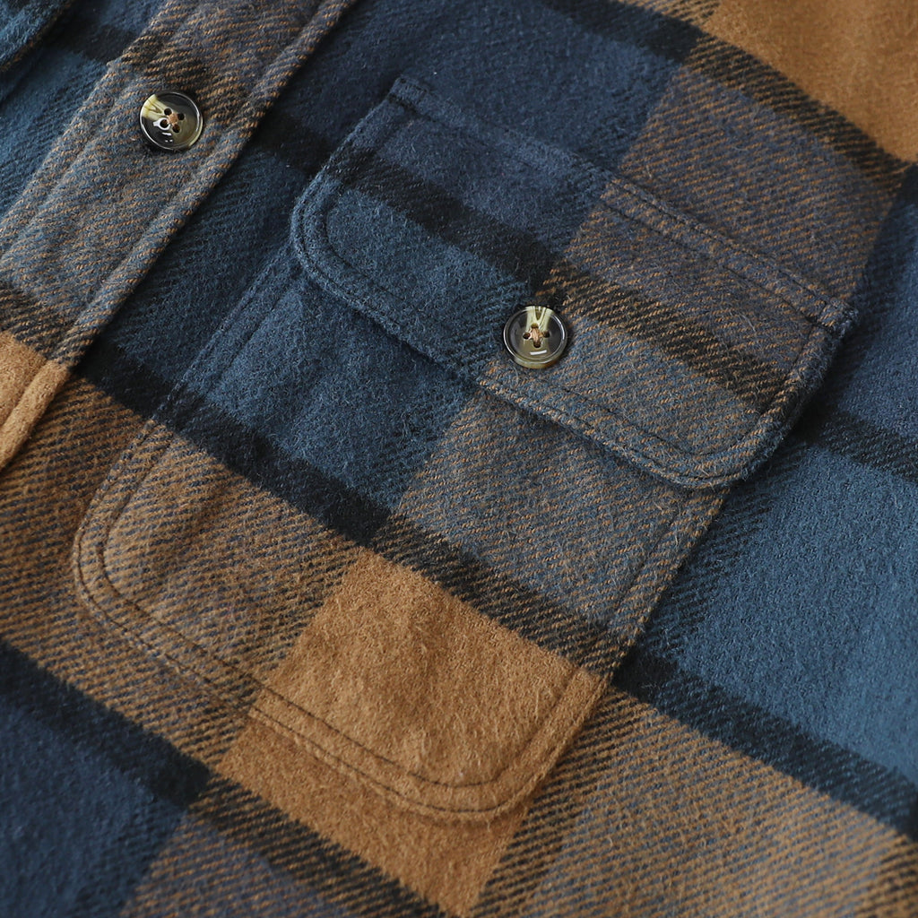 Dubinik® 13oz Ultra Heavyweight Mens Flannel Shirts Long Sleeve Casual Button Down Pocket Soft Warm Cotton Shirt#84003