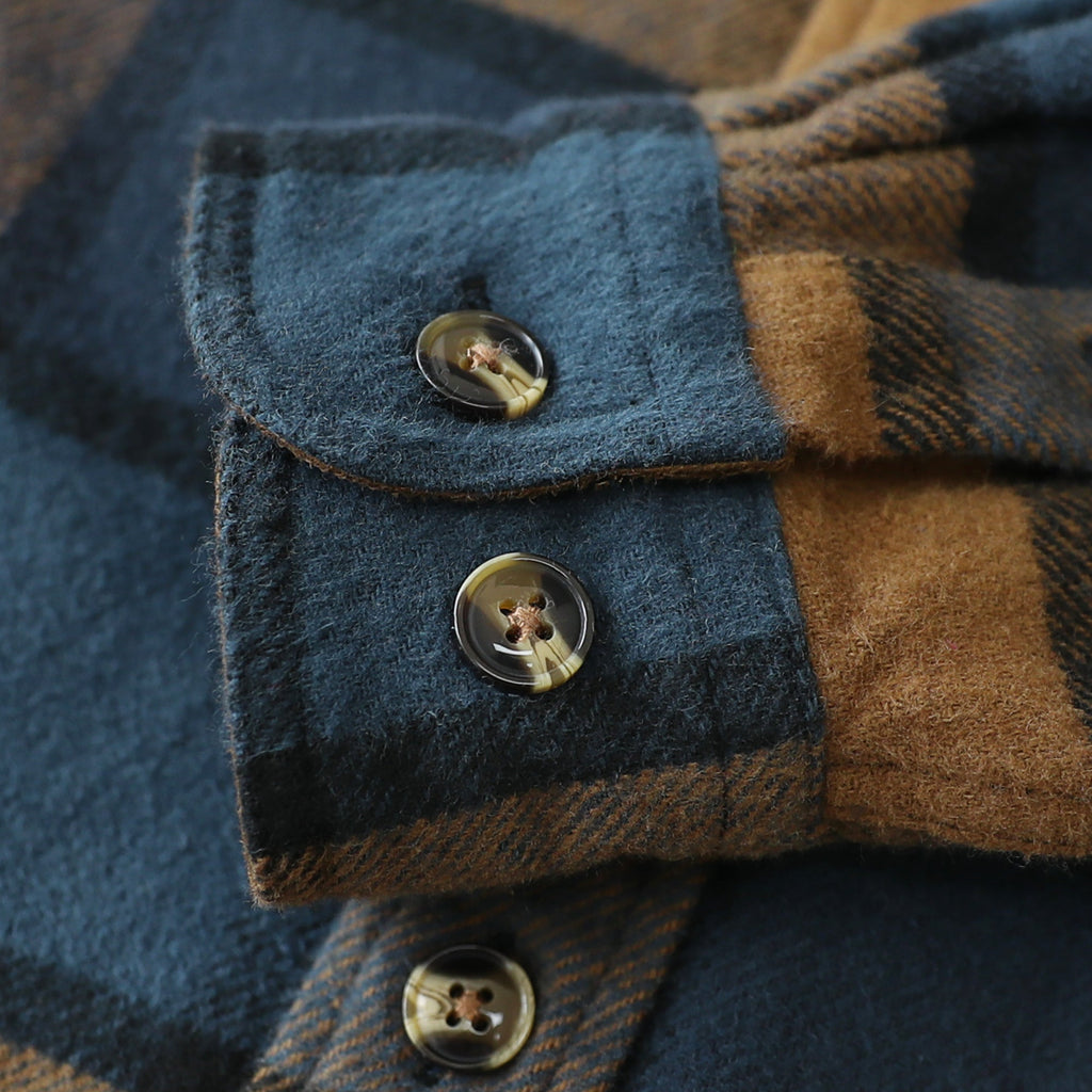 Dubinik® 13oz Ultra Heavyweight Mens Flannel Shirts Long Sleeve Casual Button Down Pocket Soft Warm Cotton Shirt#84003