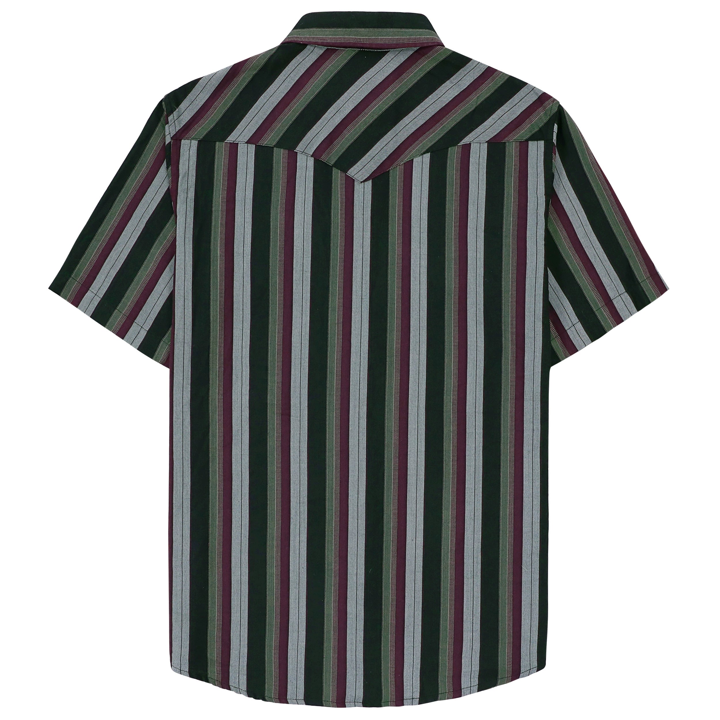 Dubinik®Bamboo Fiber Mens Shirts Short Sleeve Plaid Shirt Men Western Cowboy Pearl Snap Vintage Casual Plaid Shirt #29505