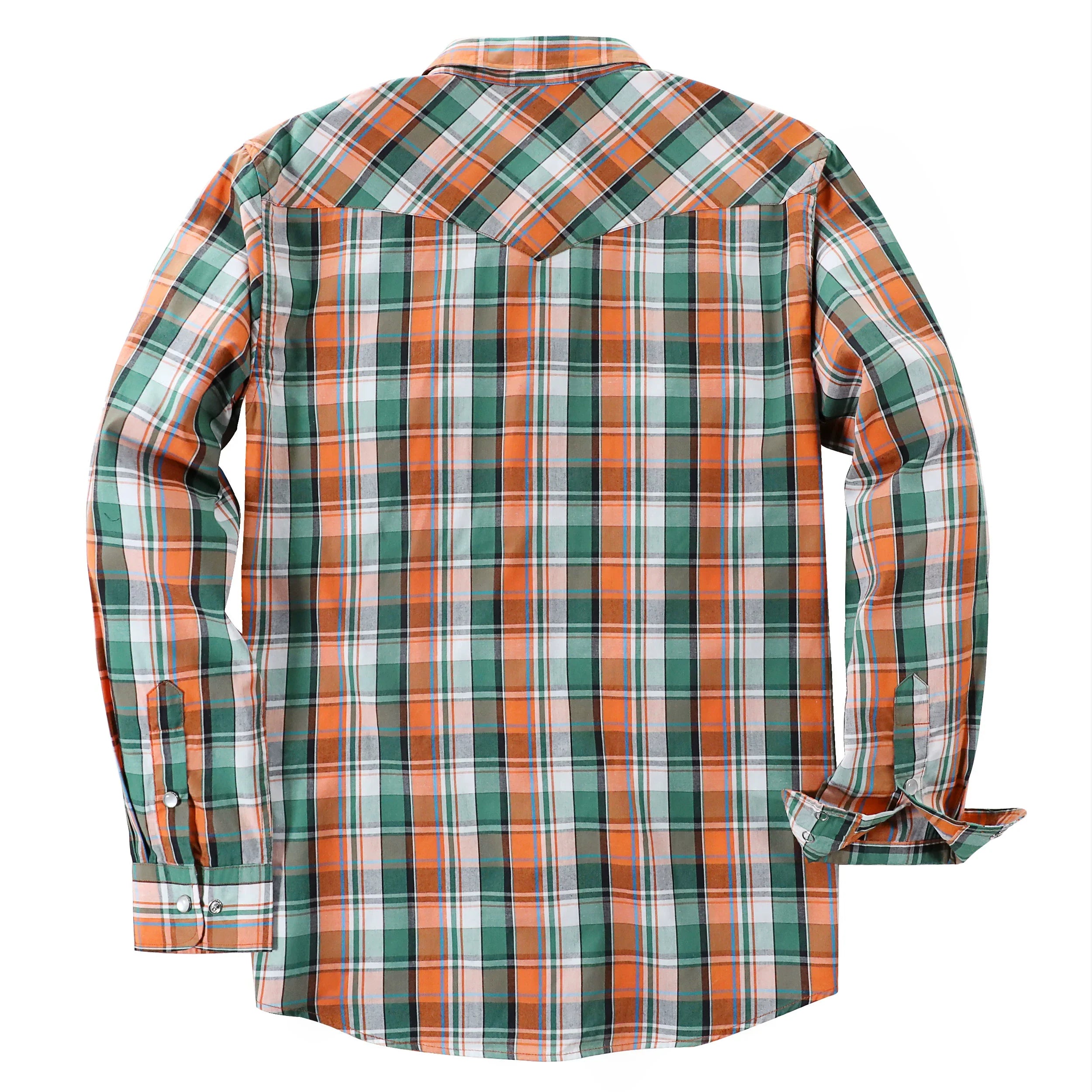 Dubinik® Pearl Snap Shirts for Men Long Sleeve Western Shirts for Men Vintage Casual Plaid Shirt Cowboy Shirts for Men#42020