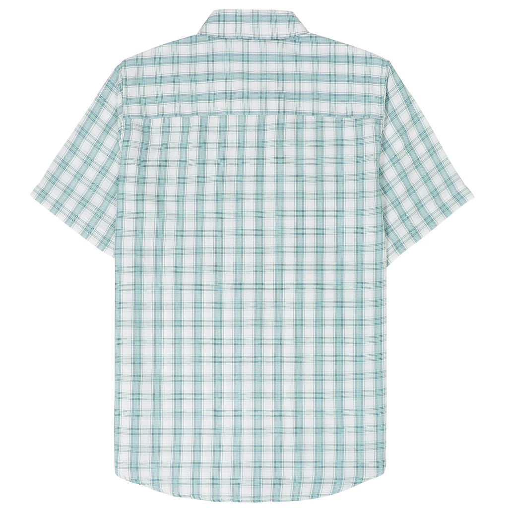 Dubinik® Bamboo Viscose Mens Short Sleeve Button Down Pockets Green Shirts#39007