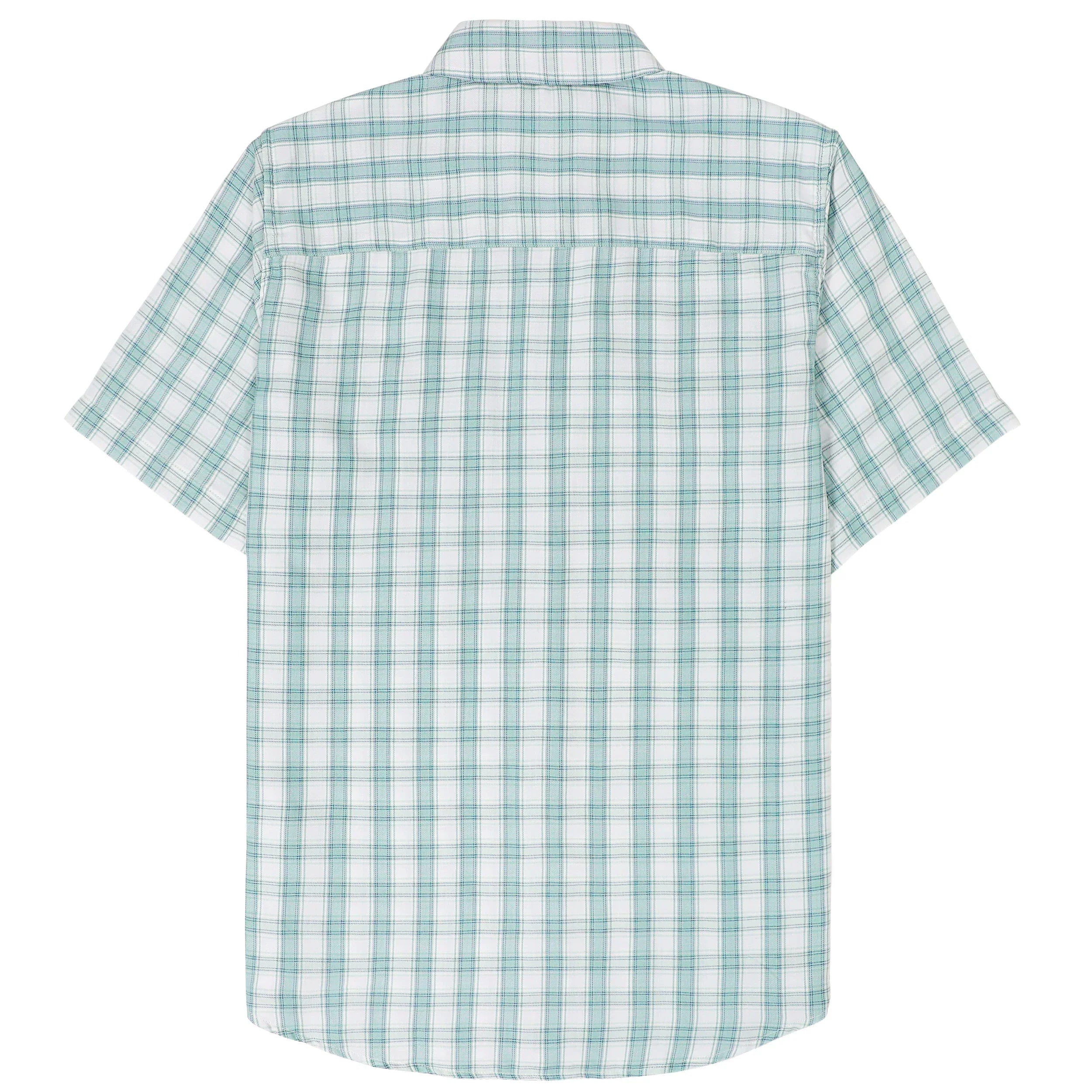 Dubinik® Bamboo Viscose Mens Short Sleeve Button Down Pockets Green Shirts#39007