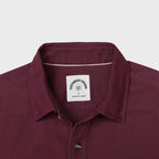 Men's outdoor casual short sleeve Burgundy Solid shirt #1510