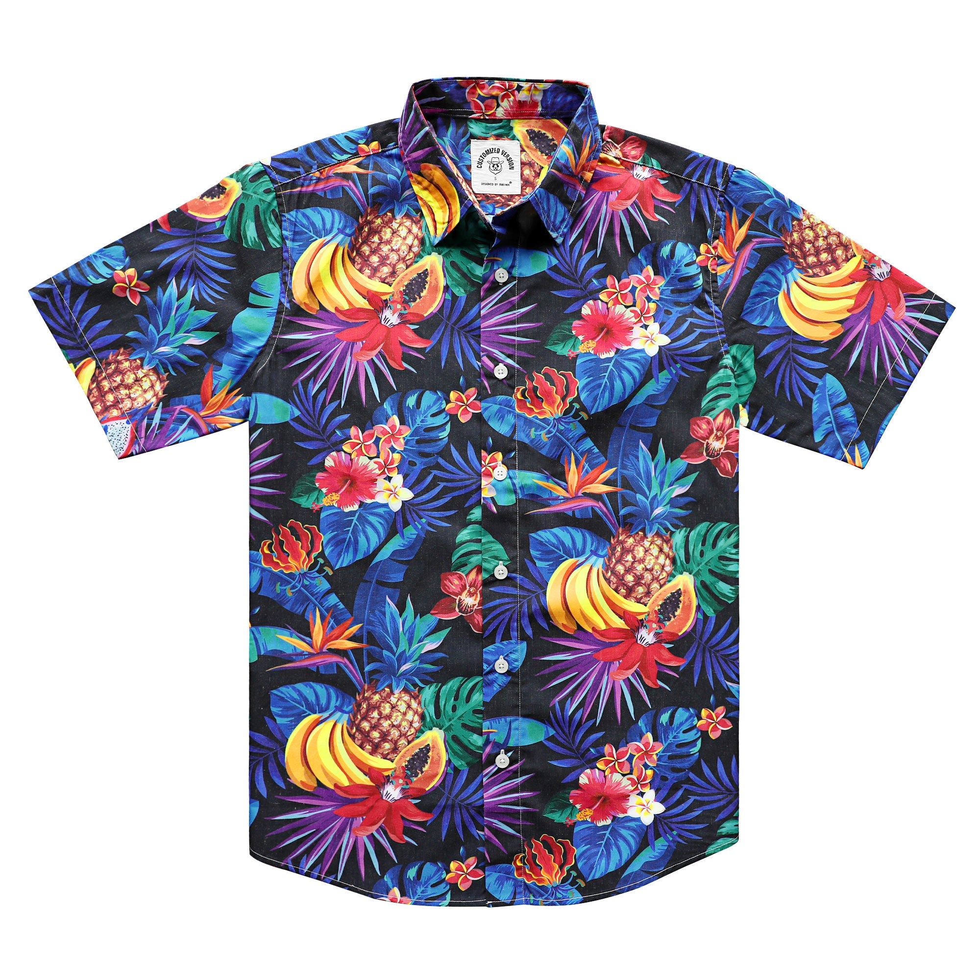Hawaiian Shirt for Men Aloha Tropical Short Sleeve Button Down Print Beach Shirts #2606