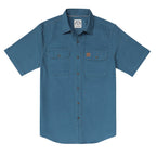 Men's outdoor casual short sleeve Navy blue Solid shirt #1513
