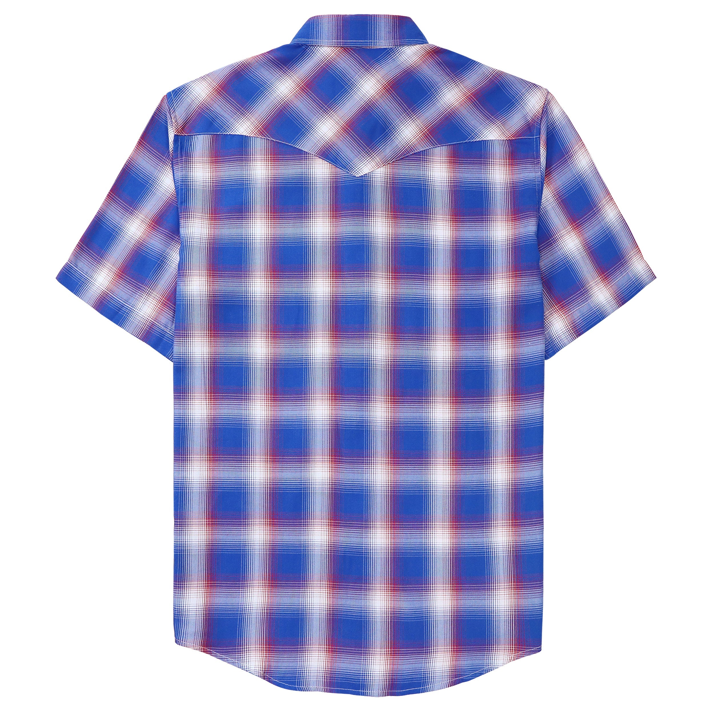 Dubinik®Bamboo Fiber Mens Shirts Short Sleeve Plaid Shirt Men Western Cowboy Pearl Snap Vintage Casual Plaid Shirt #2902