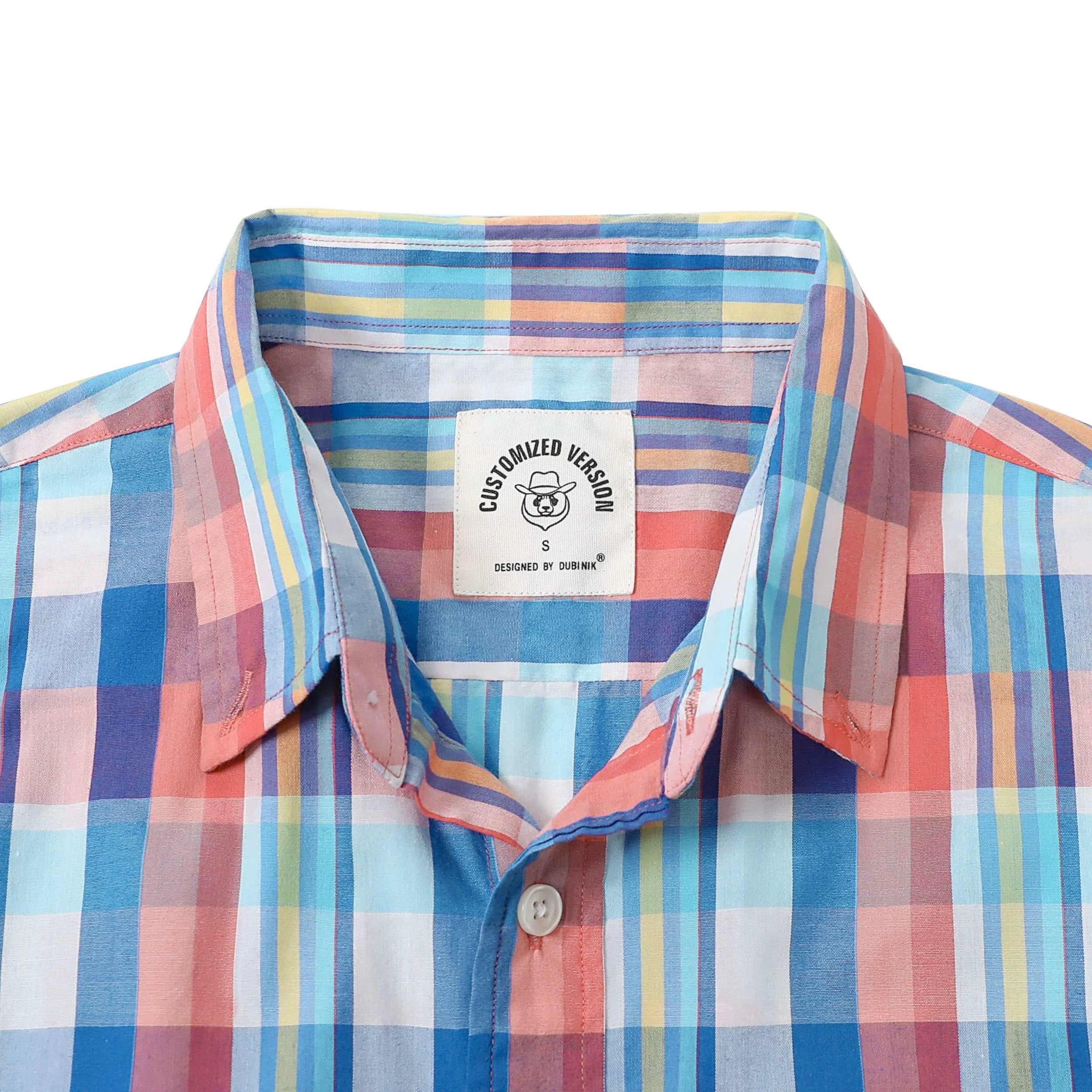 Dubinik® Mens Short Sleeve Button Down Shirts Summer Vintage Short Sleeve Button Down Men Lightweight Men's Casual Shirts#51021