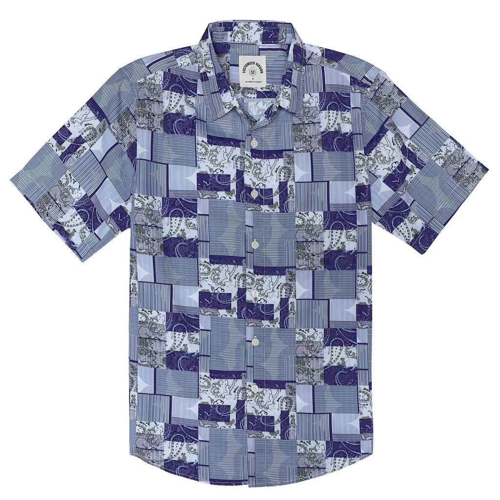 Hawaiian Shirt for Men Aloha Tropical Short Sleeve Button Down Print Beach Shirts #2616