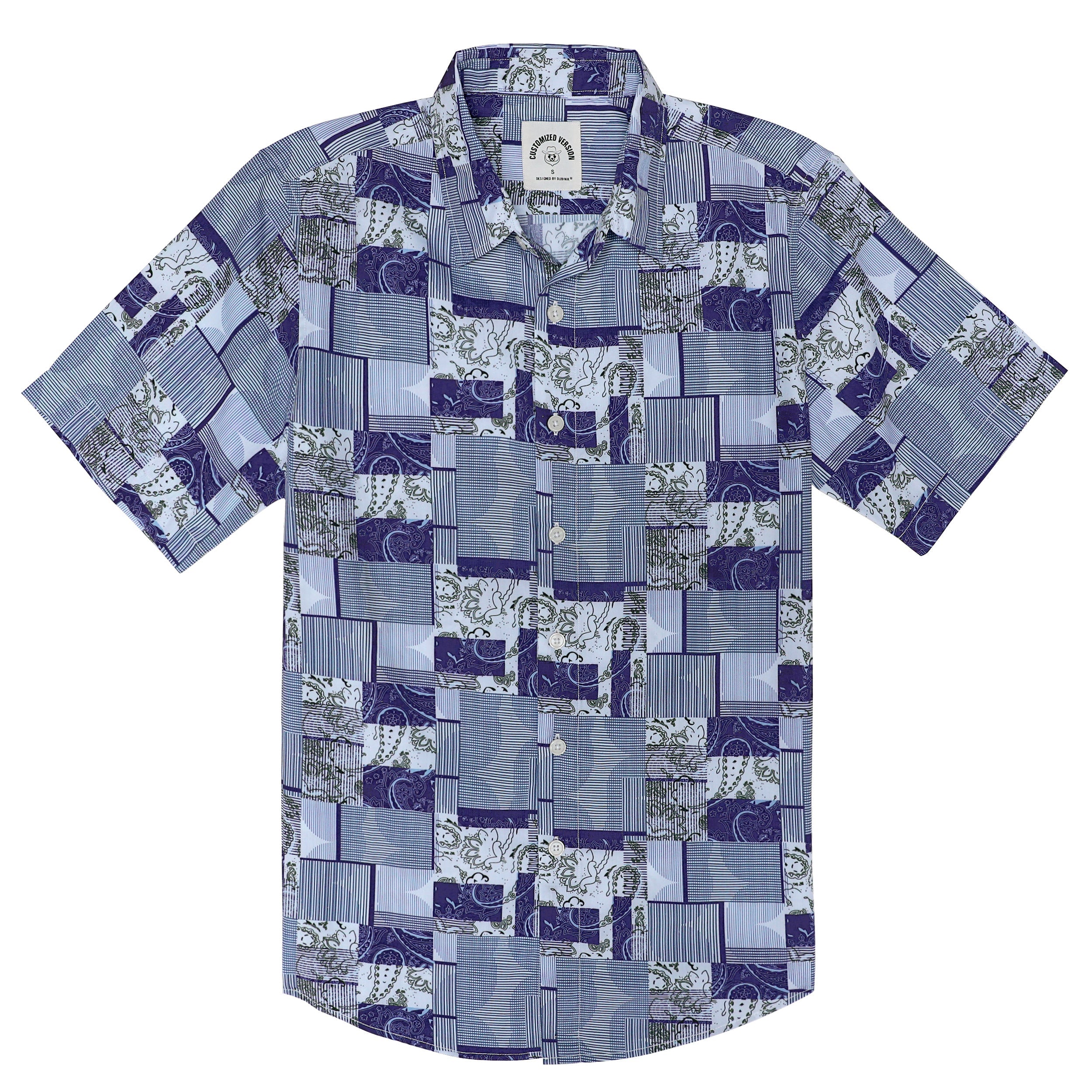 Hawaiian Shirt for Men Aloha Tropical Short Sleeve Button Down Print Beach Shirts #2616