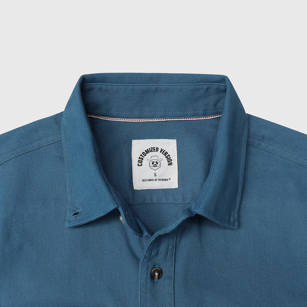 Men's outdoor casual short sleeve Navy blue Solid shirt #1513