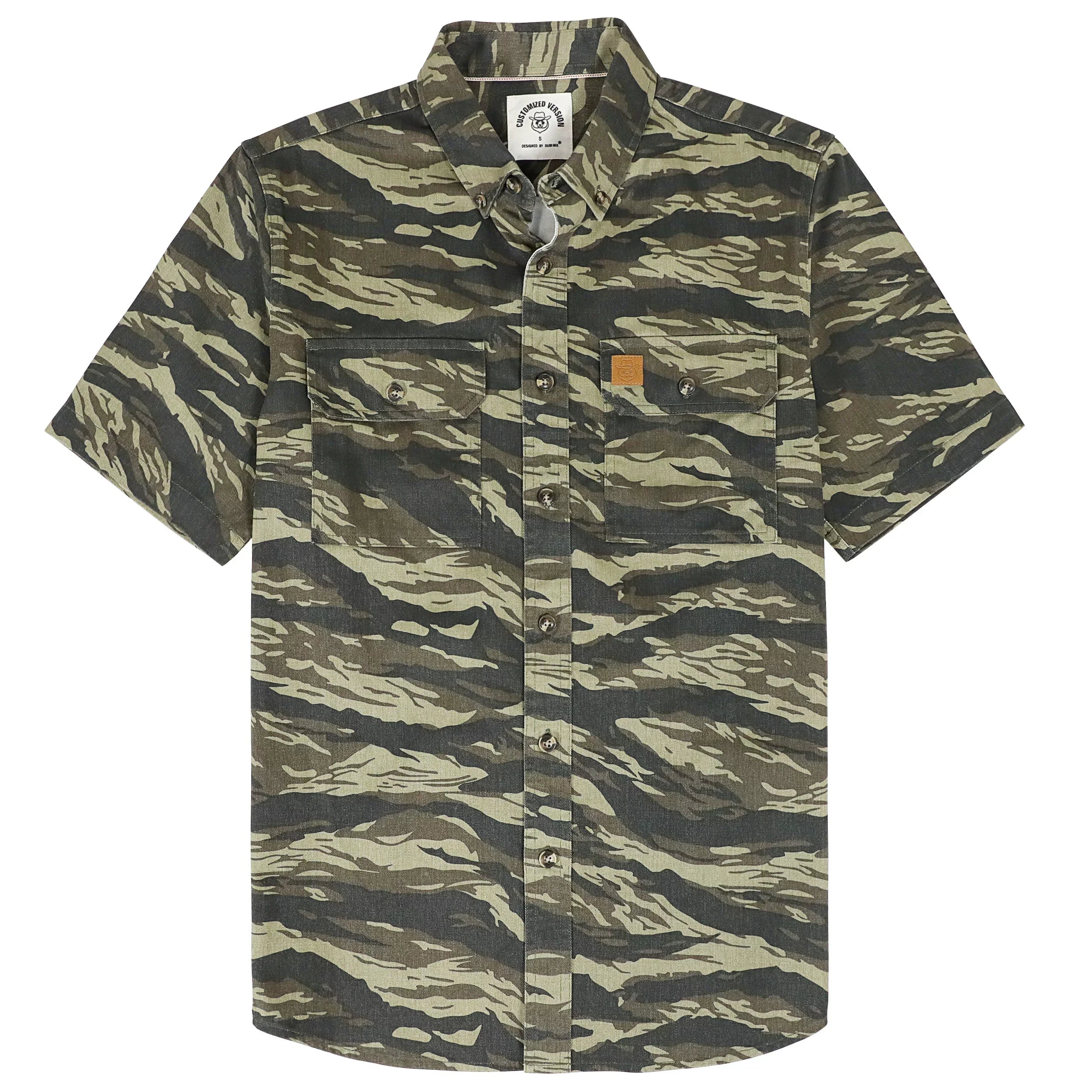 Dubinik®Mens Short Sleeve Button Down Shirts Denim Short Sleeve Shirt Men Two Pocket Western Soft Work Casual Denim Shirt#15DMC