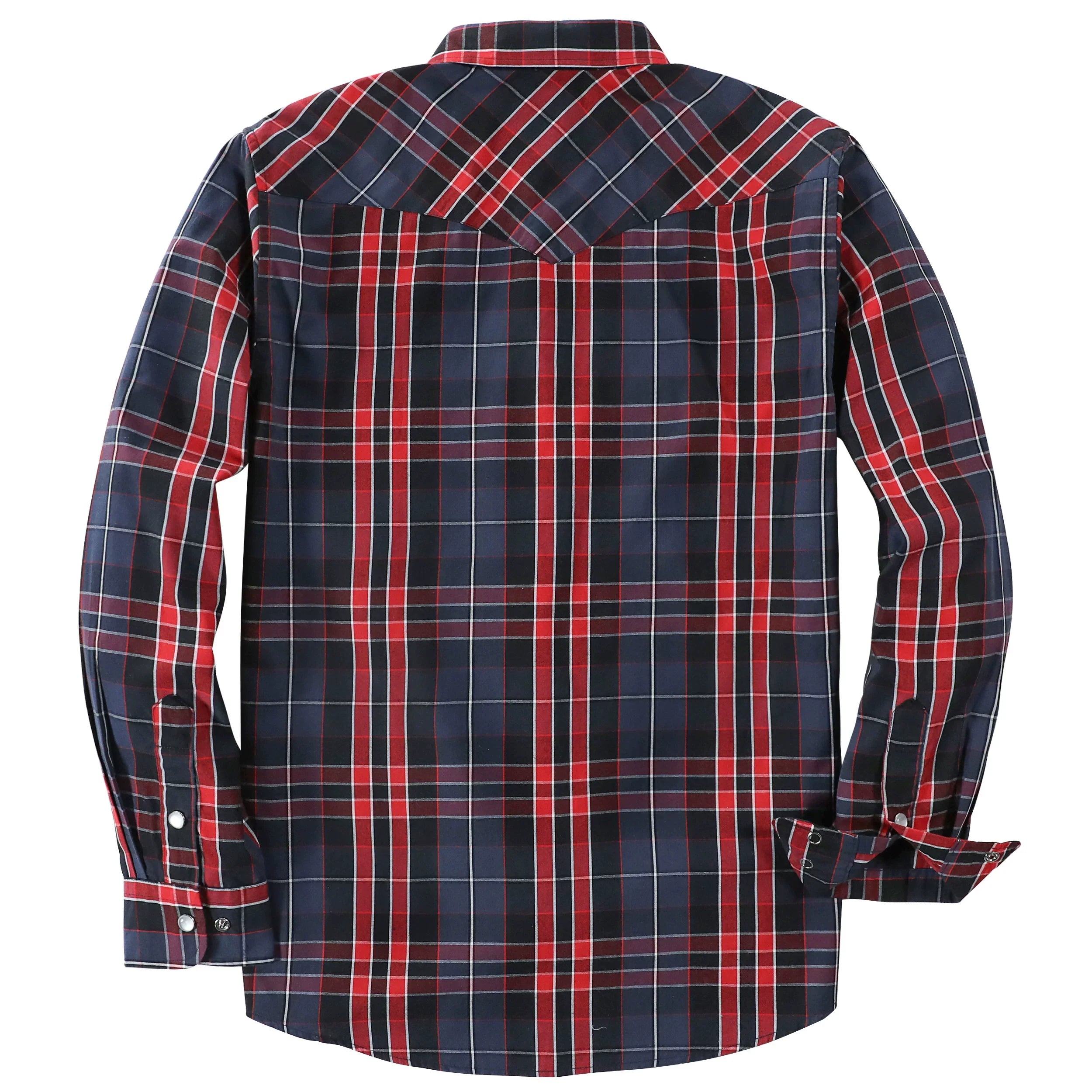 Dubinik® Pearl Snap Shirts for Men Long Sleeve Western Shirts for Men Vintage Casual Plaid Shirt Cowboy Shirts for Men#42026