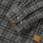 Dubinik® Mens Flannel Shirt Long Sleeve Button Down Plaid All Cotton Soft Brushed Flannel Shirt For Men Utility Casual Shirt #0030013