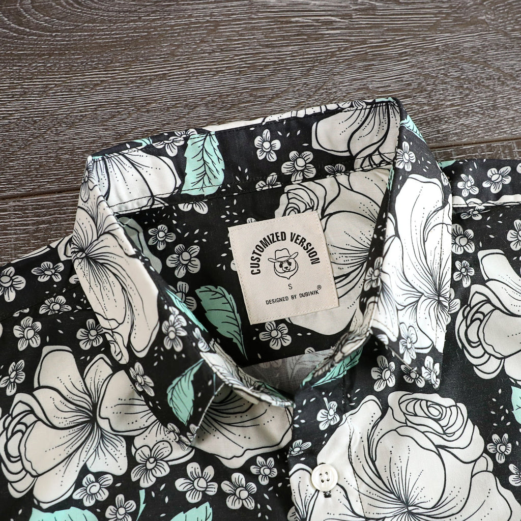 Hawaiian Shirt for Men Aloha Tropical Short Sleeve Button Down Print Beach Shirts #2604