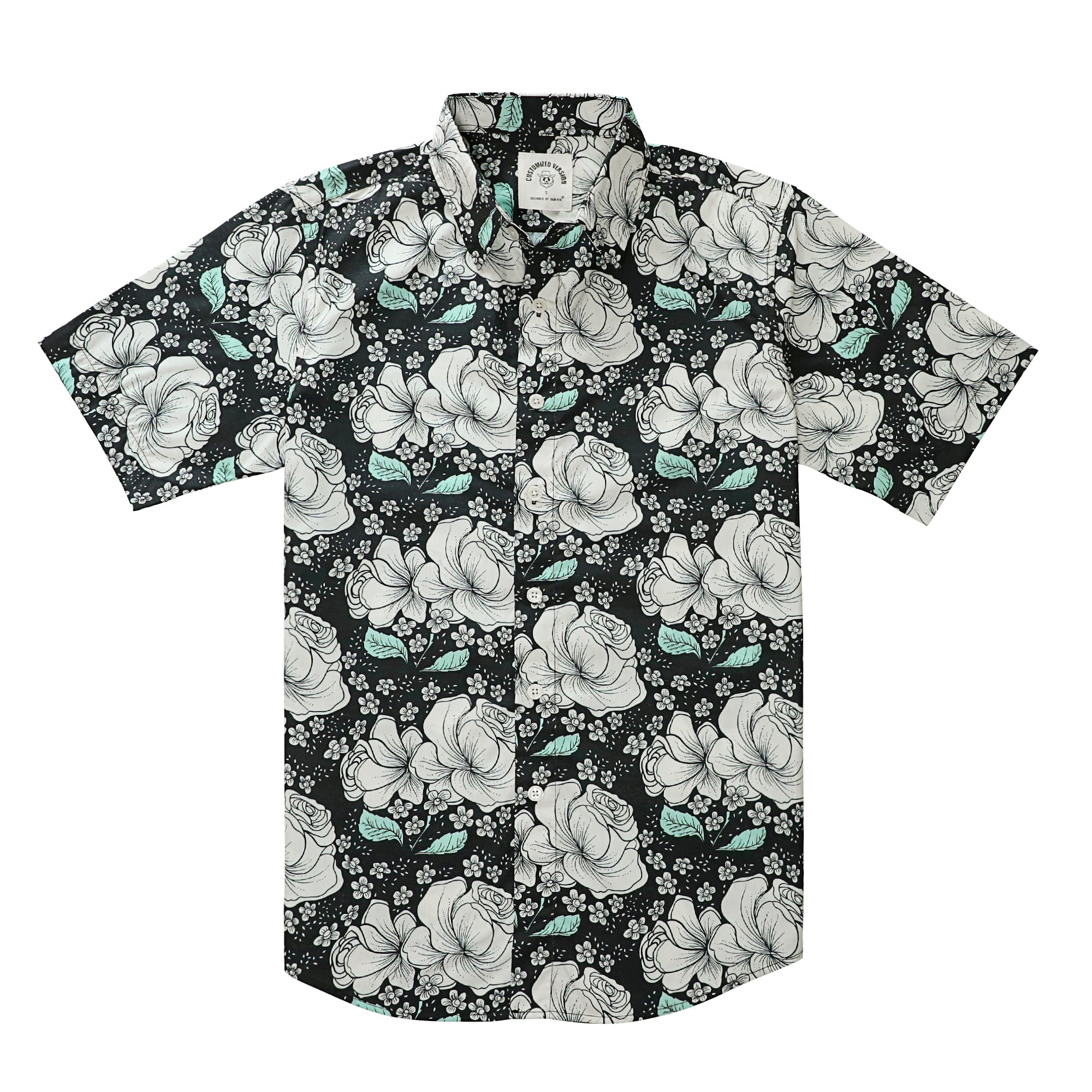 Hawaiian Shirt for Men Aloha Tropical Short Sleeve Button Down Print Beach Shirts #2604