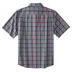 Dubinik® Short Sleeve Button Down Shirts 100% Cotton Plaid Casual Shirt with Pocket #0112
