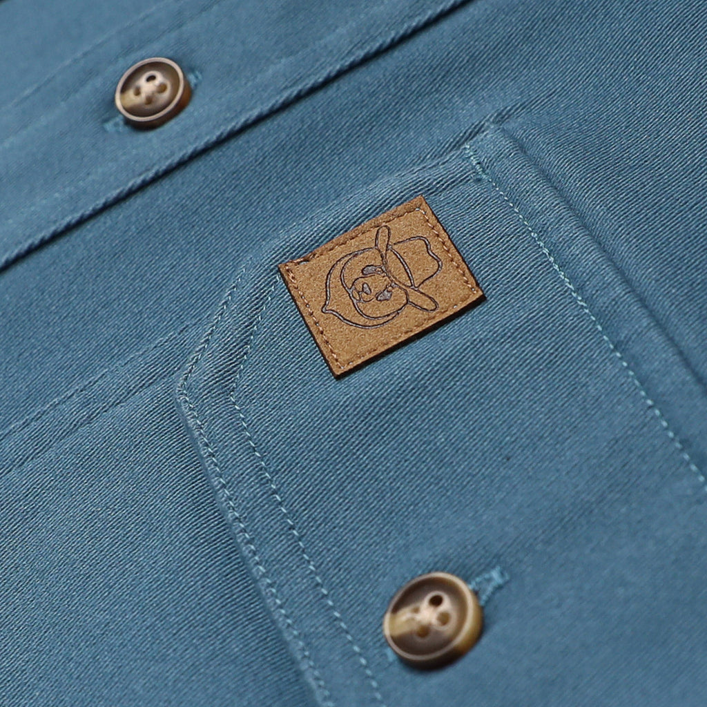 Men's outdoor casual short sleeve Navy blue Solid shirt #1513