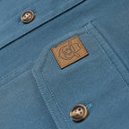 Men's outdoor casual short sleeve Navy blue Solid shirt #1513