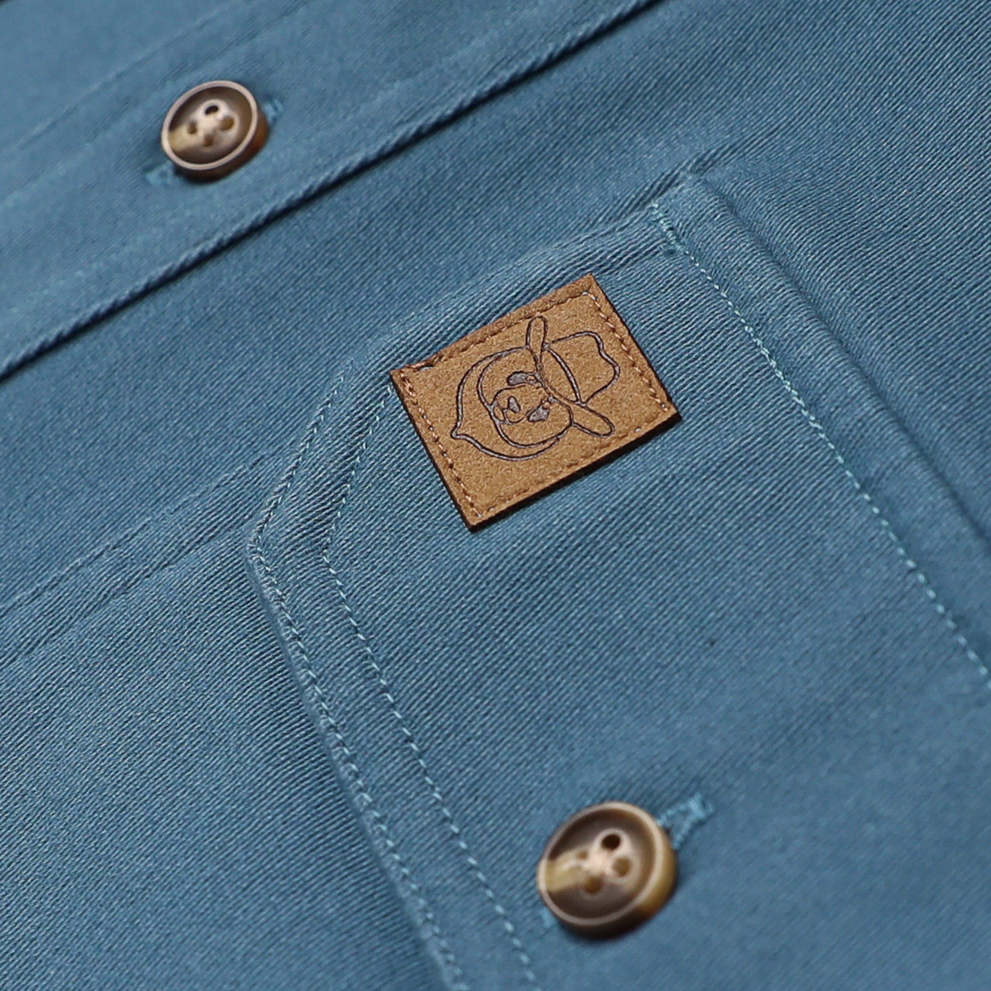 Men's outdoor casual short sleeve Navy blue Solid shirt #1513