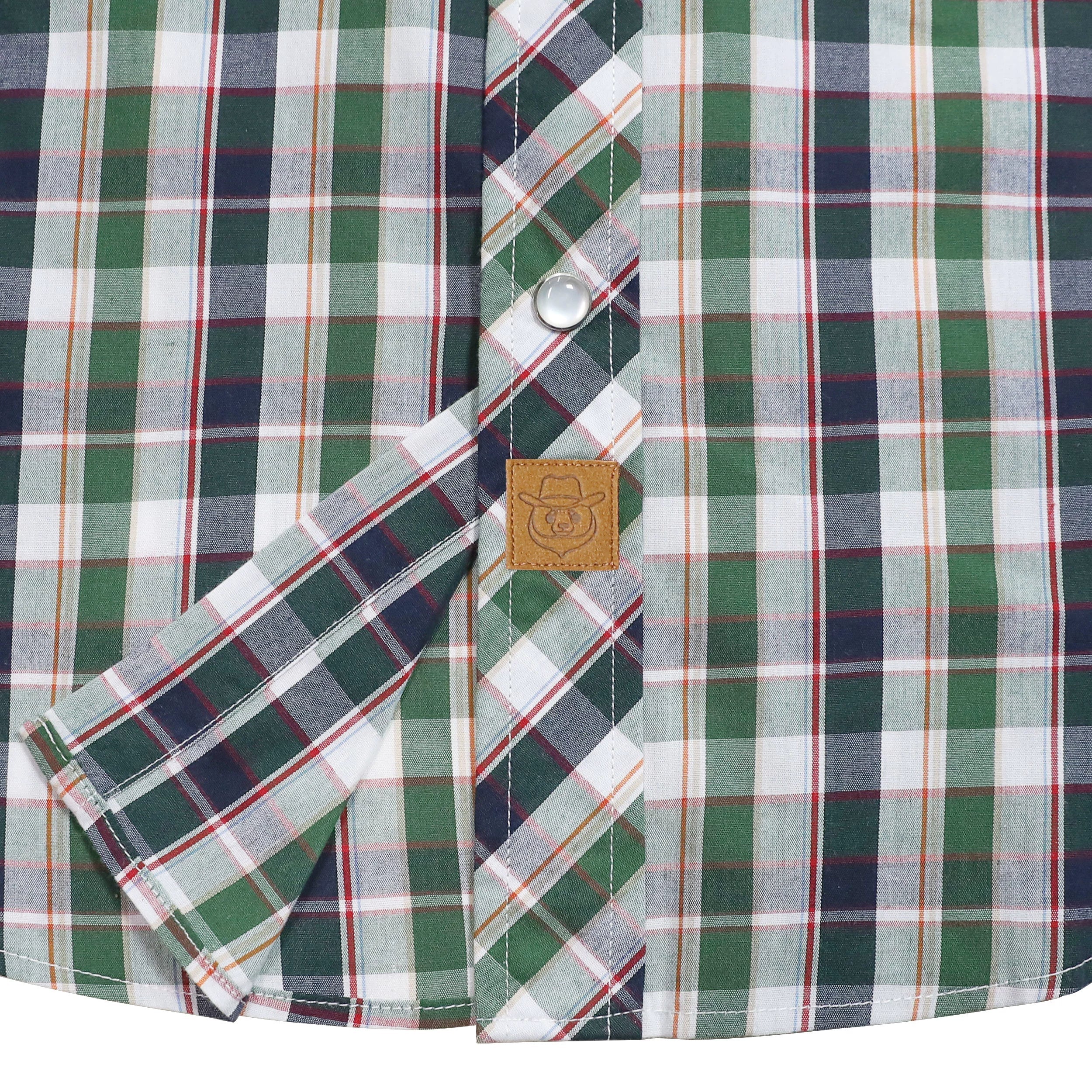 Dubinik® Western Shirts for Men Short Sleeve Plaid Pearl Snap Shirts for Men Button Up Shirt Cowboy Casual Work Shirt#41002