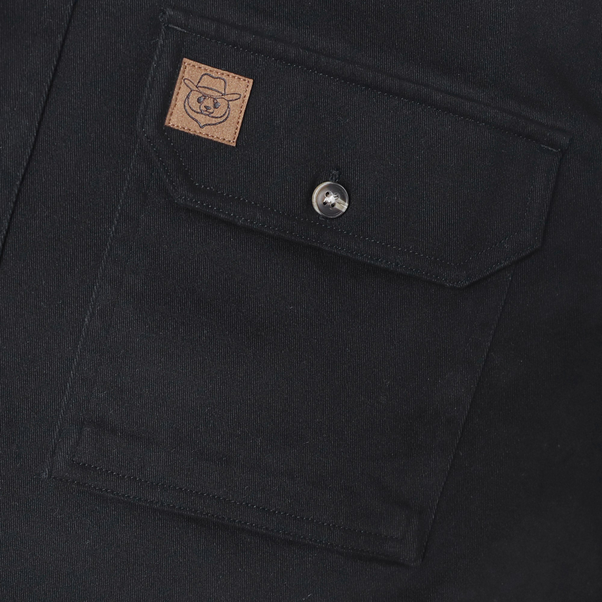 Men's outdoor casual short sleeve Black Solid shirt #1507