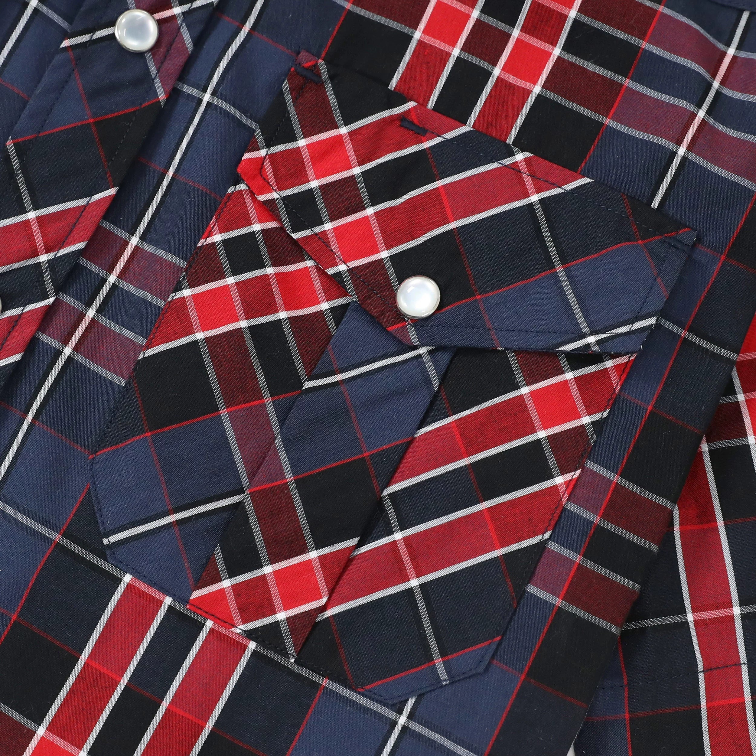 Dubinik® Western Shirts for Men Short Sleeve Plaid Pearl Snap Shirts for Men Button Up Shirt Cowboy Casual Work Shirt#41026