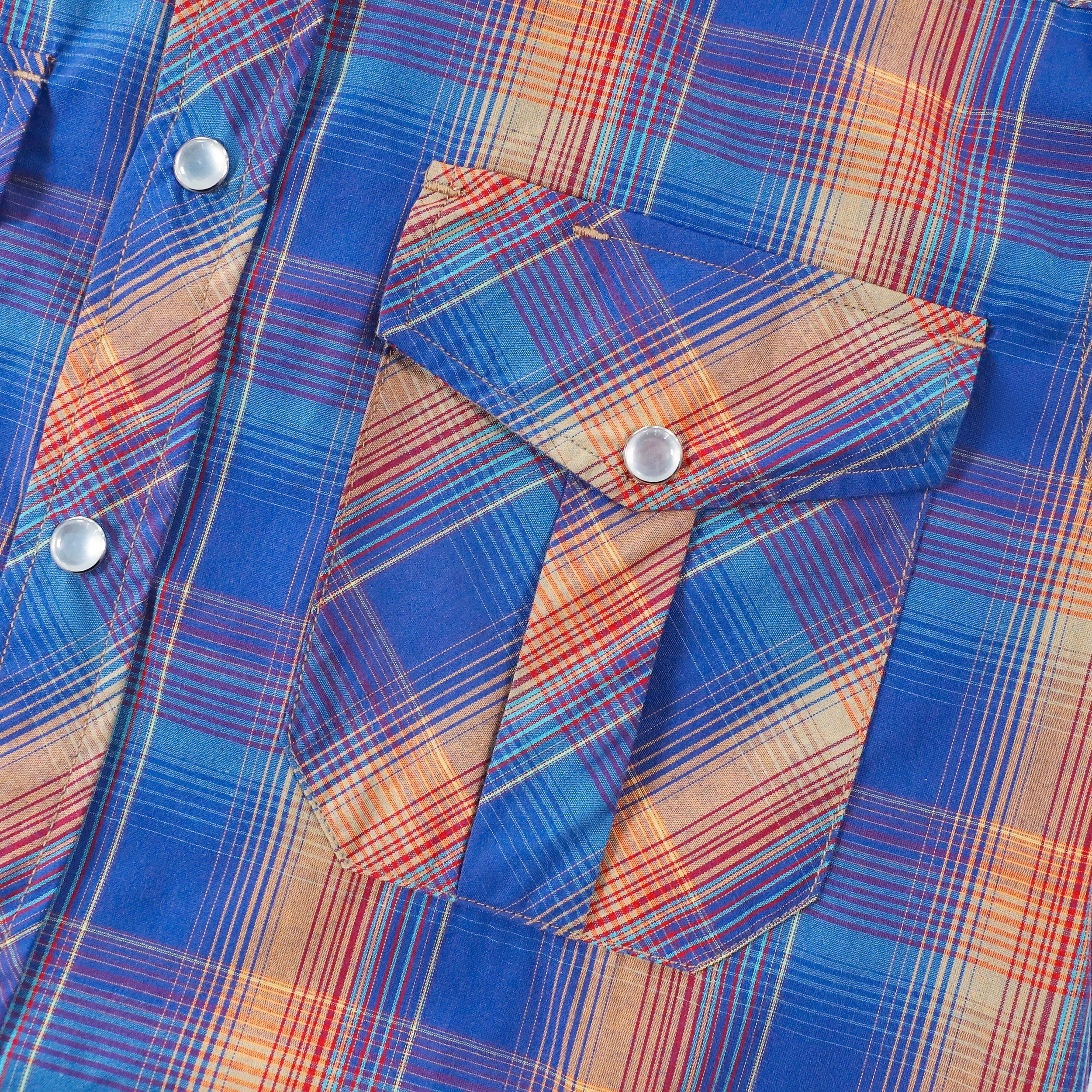 Dubinik® Pearl Snap Shirts for Men Long Sleeve Western Shirts for Men Vintage Casual Plaid Shirt Cowboy Shirts for Men#42031