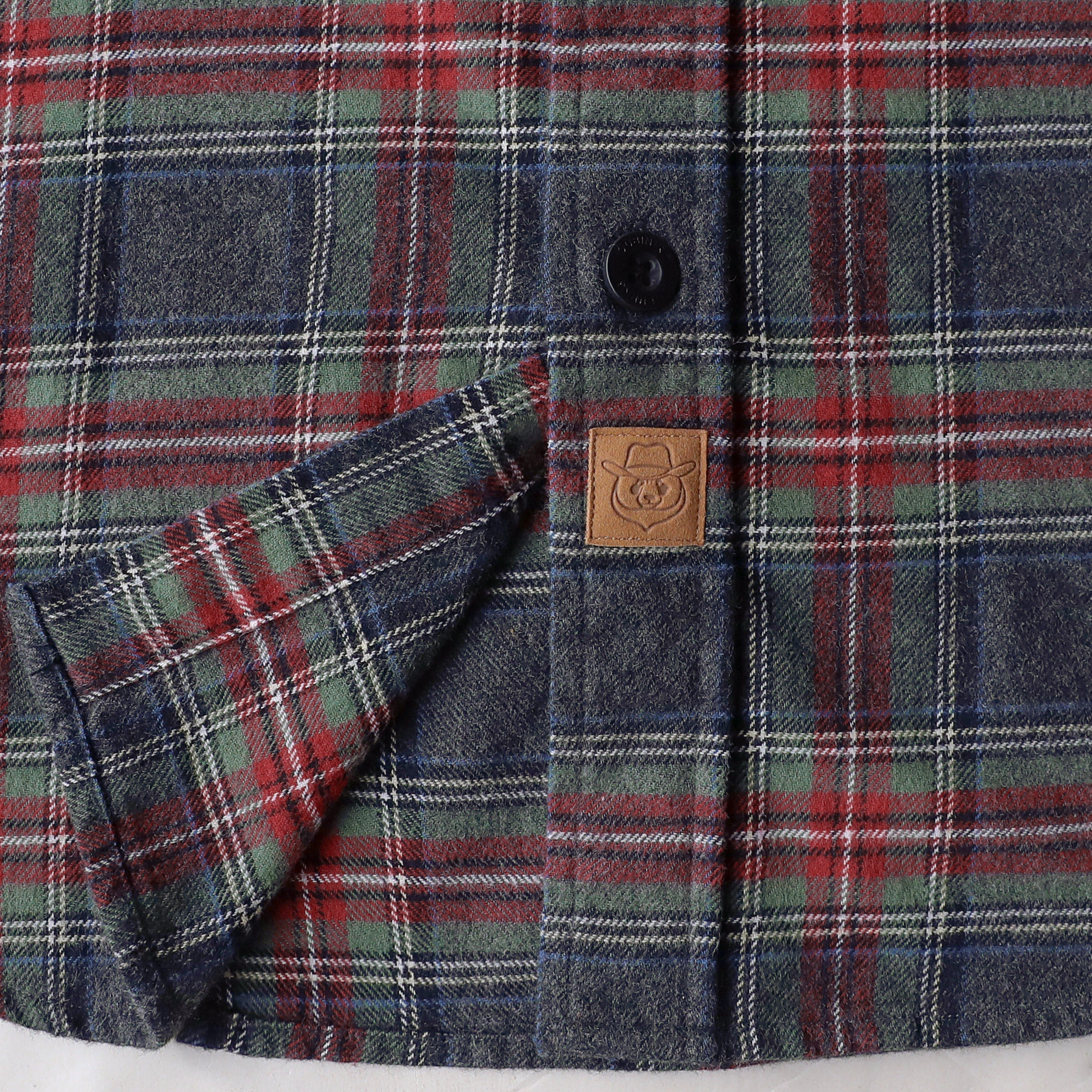 Dubinik® Mens Long Sleeve Midweight Flannel Shirt Warm Casual Soft Cotton Button Down Plaid Shirt #3409