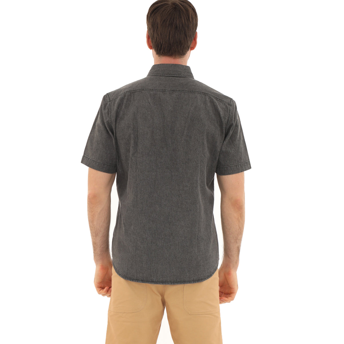 Mens Denim Shirts Button Down Short Sleeve Western Cotton Casual Work Jean Shirt #5503