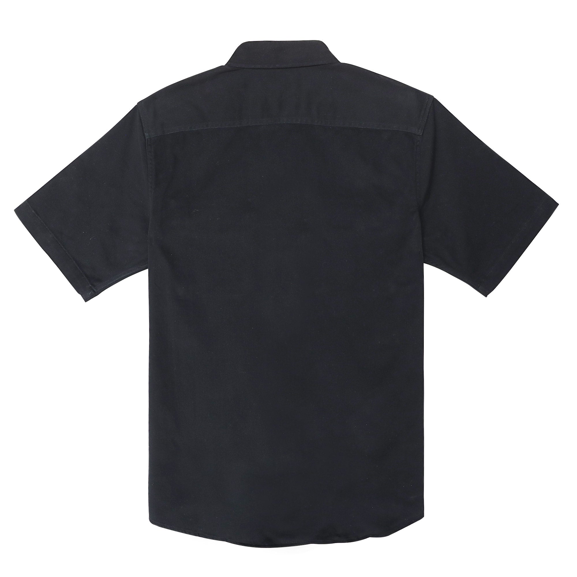 Men's outdoor casual short sleeve Black Solid shirt #1507