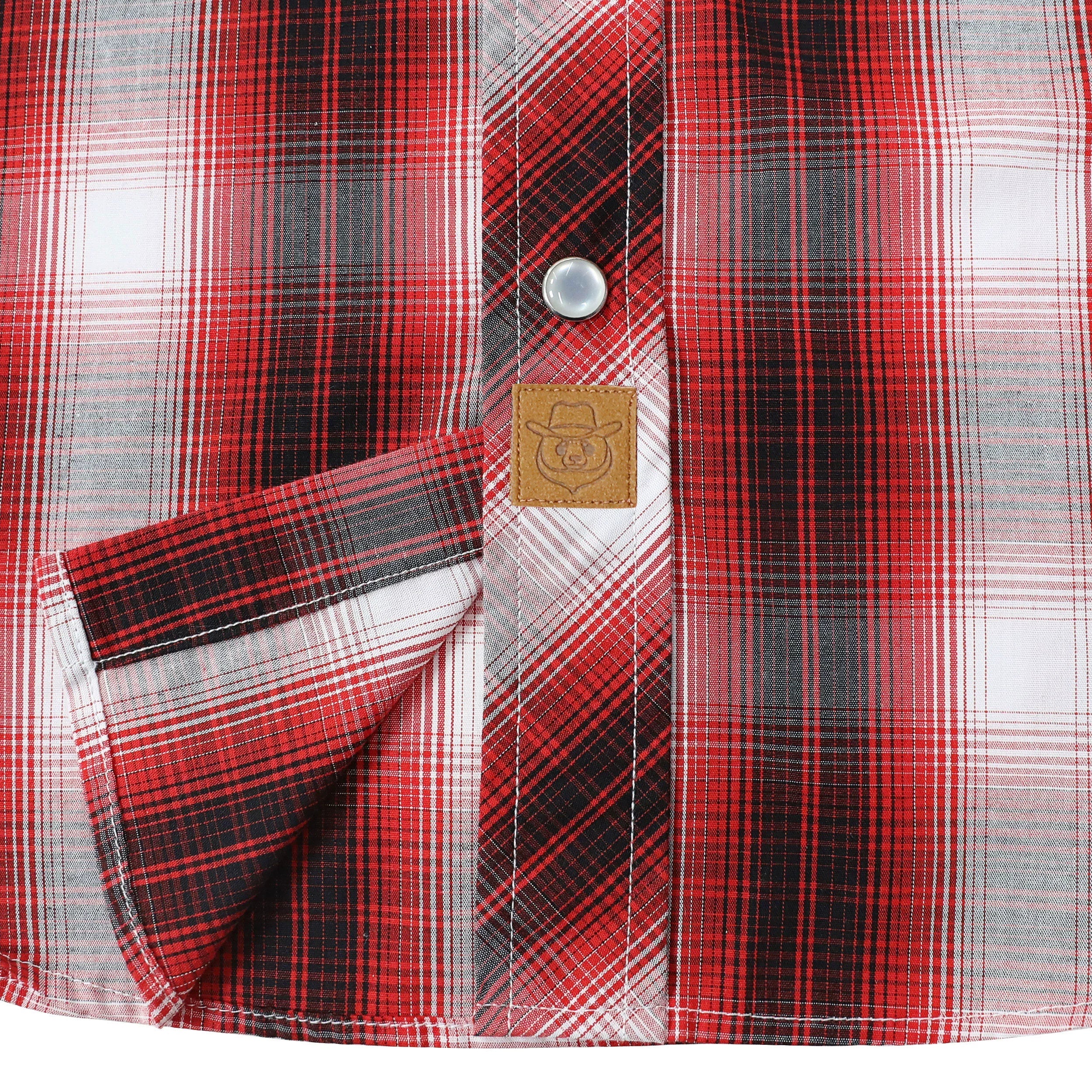 Dubinik® Western Shirts for Men Short Sleeve Plaid Pearl Snap Shirts for Men Button Up Shirt Cowboy Casual Work Shirt#41028