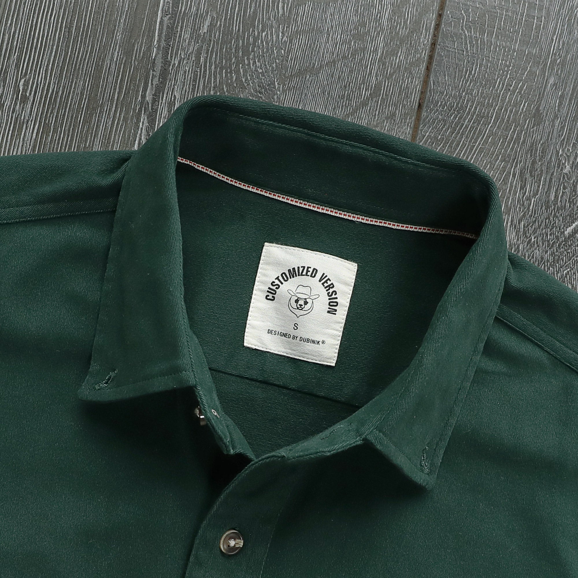 Men's outdoor casual short sleeve Dark green Solid shirt #1511