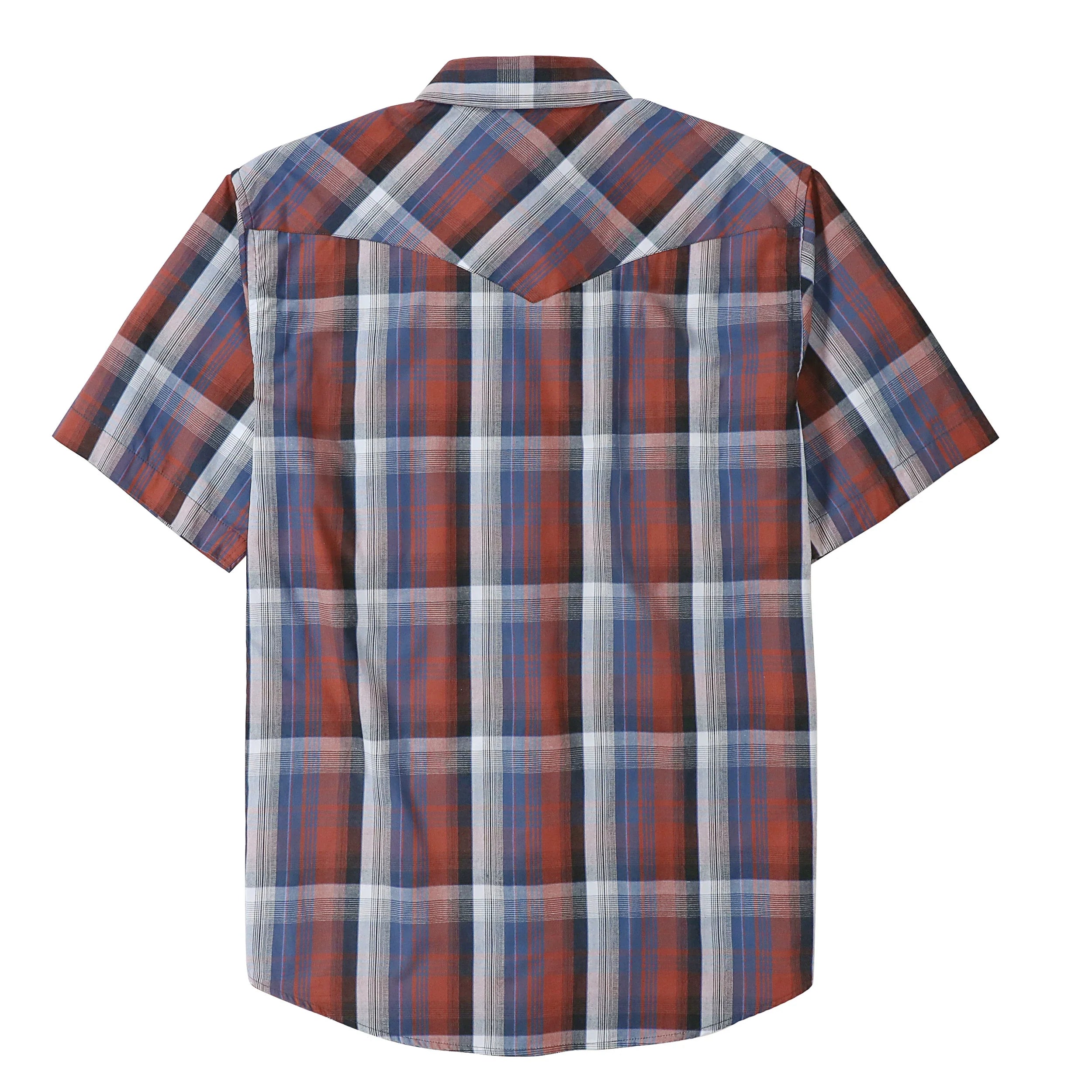 Dubinik® Western Shirts for Men Short Sleeve Plaid Pearl Snap Shirts for Men Button Up Shirt Cowboy Casual Work Shirt#41003