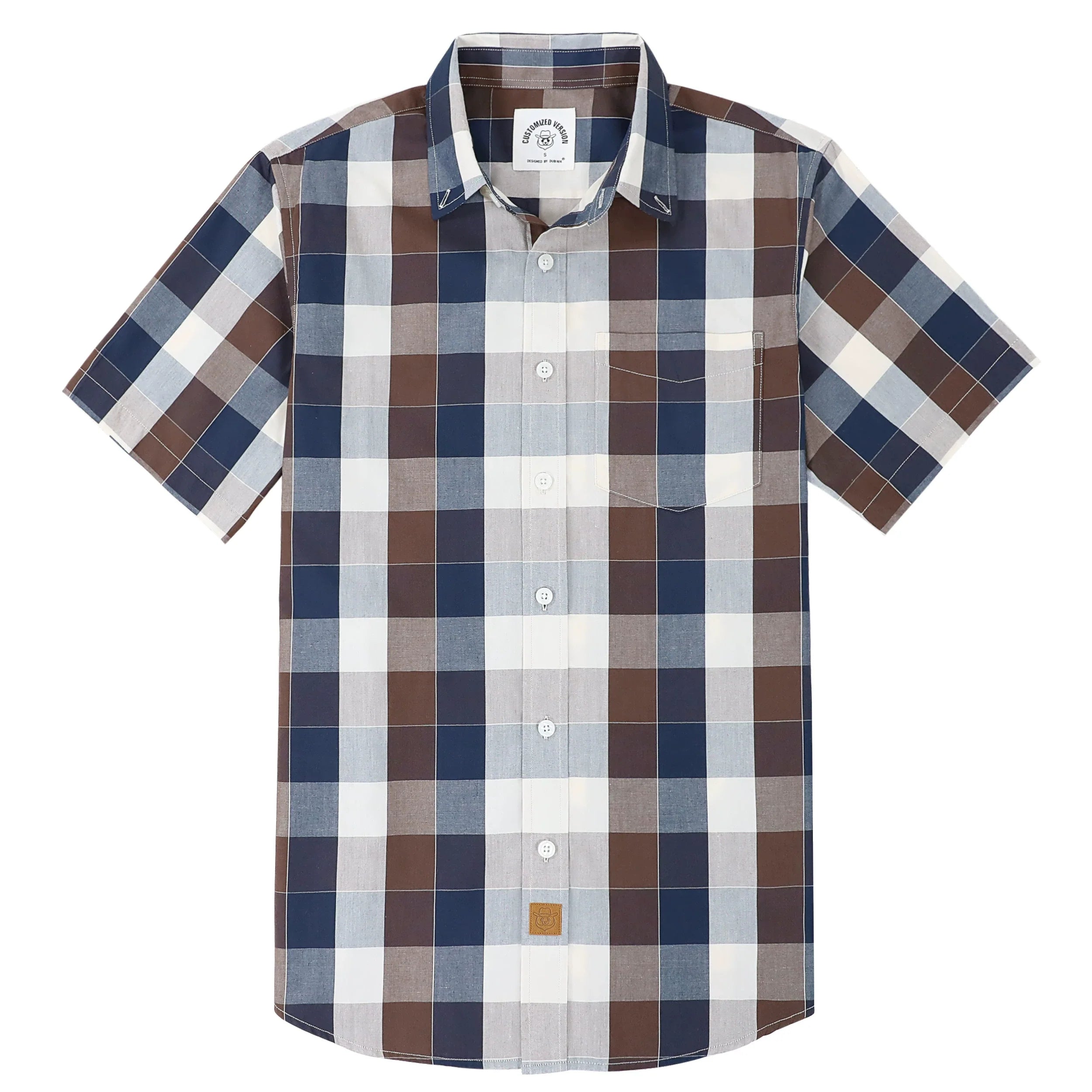 Dubinik® Mens Short Sleeve Button Down Shirts Summer Vintage Short Sleeve Button Down Men Lightweight Men's Casual Shirts#51010