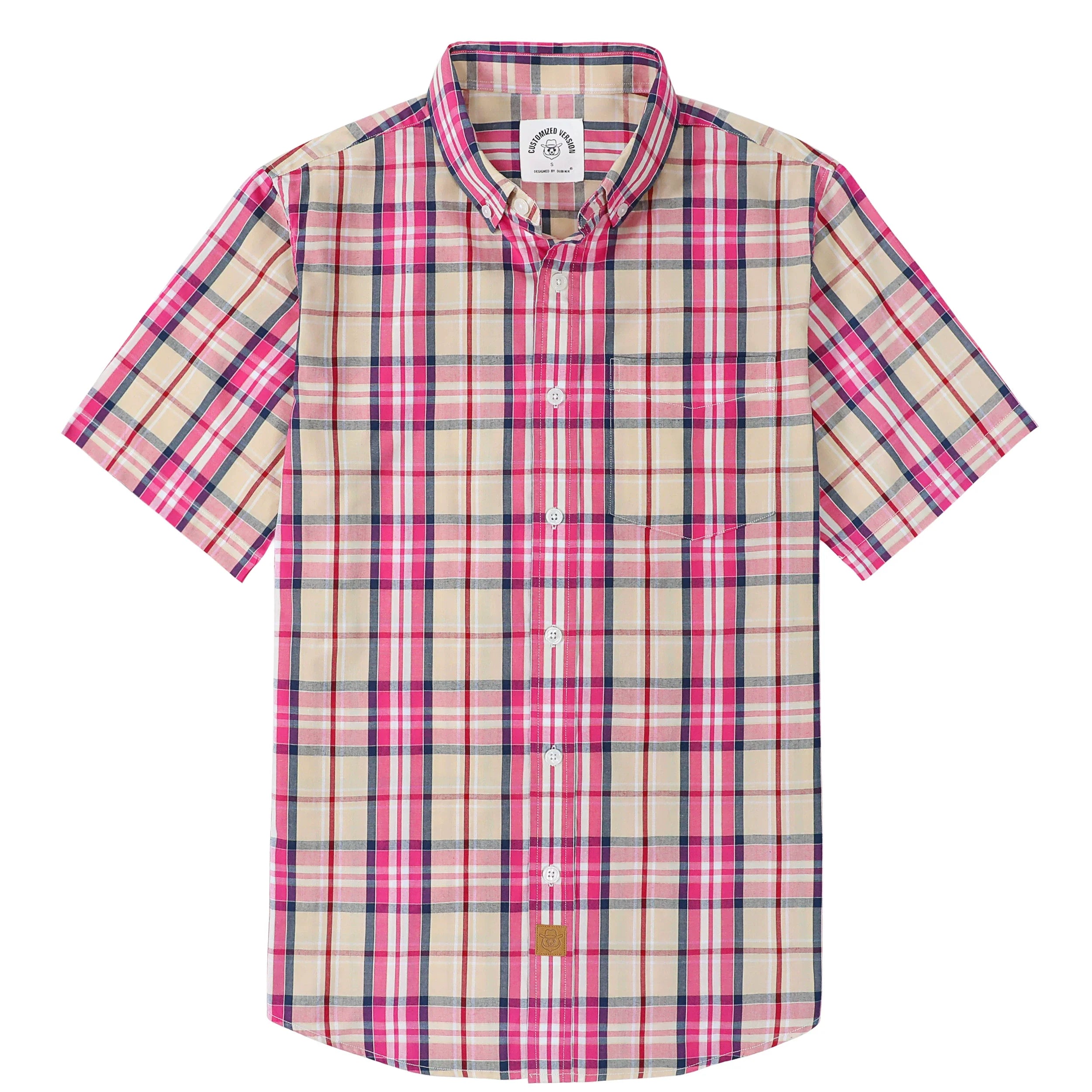 Dubinik® Mens Short Sleeve Button Down Shirts Summer Vintage Short Sleeve Button Down Men Lightweight Men's Casual Shirts#51023