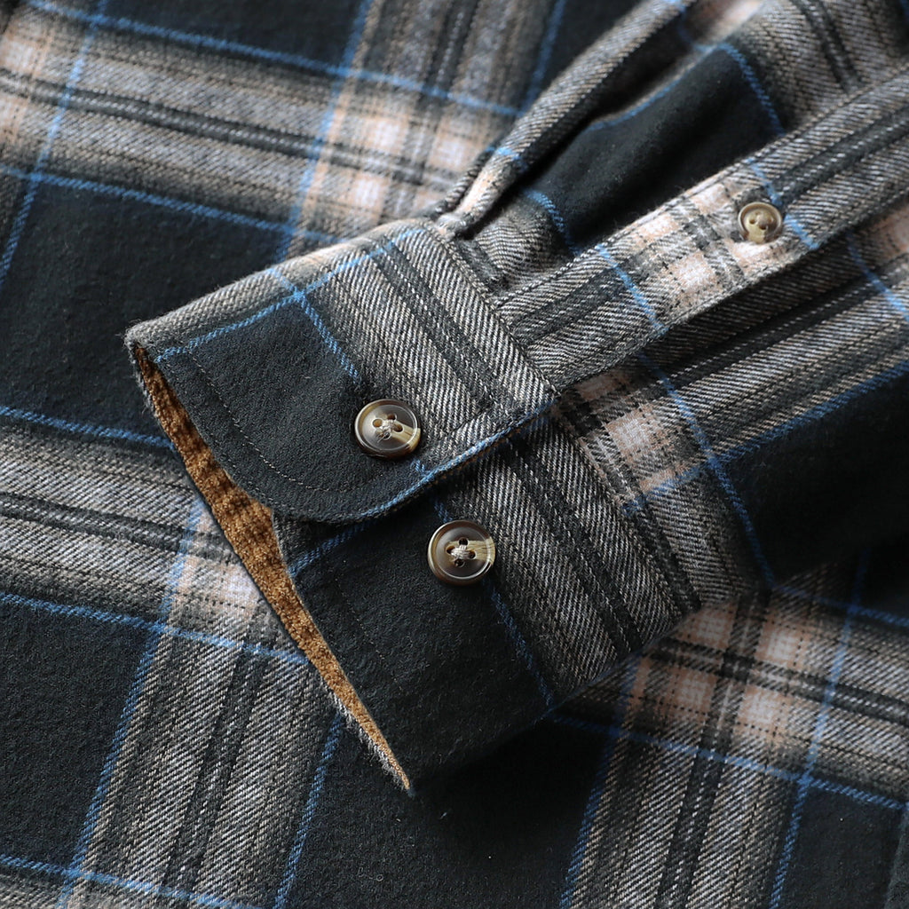 Dubinik® Mens Flannel Shirt Long Sleeve Button Down Plaid All Cotton Soft Brushed Flannel Shirt For Men Utility Casual Shirt #0030015