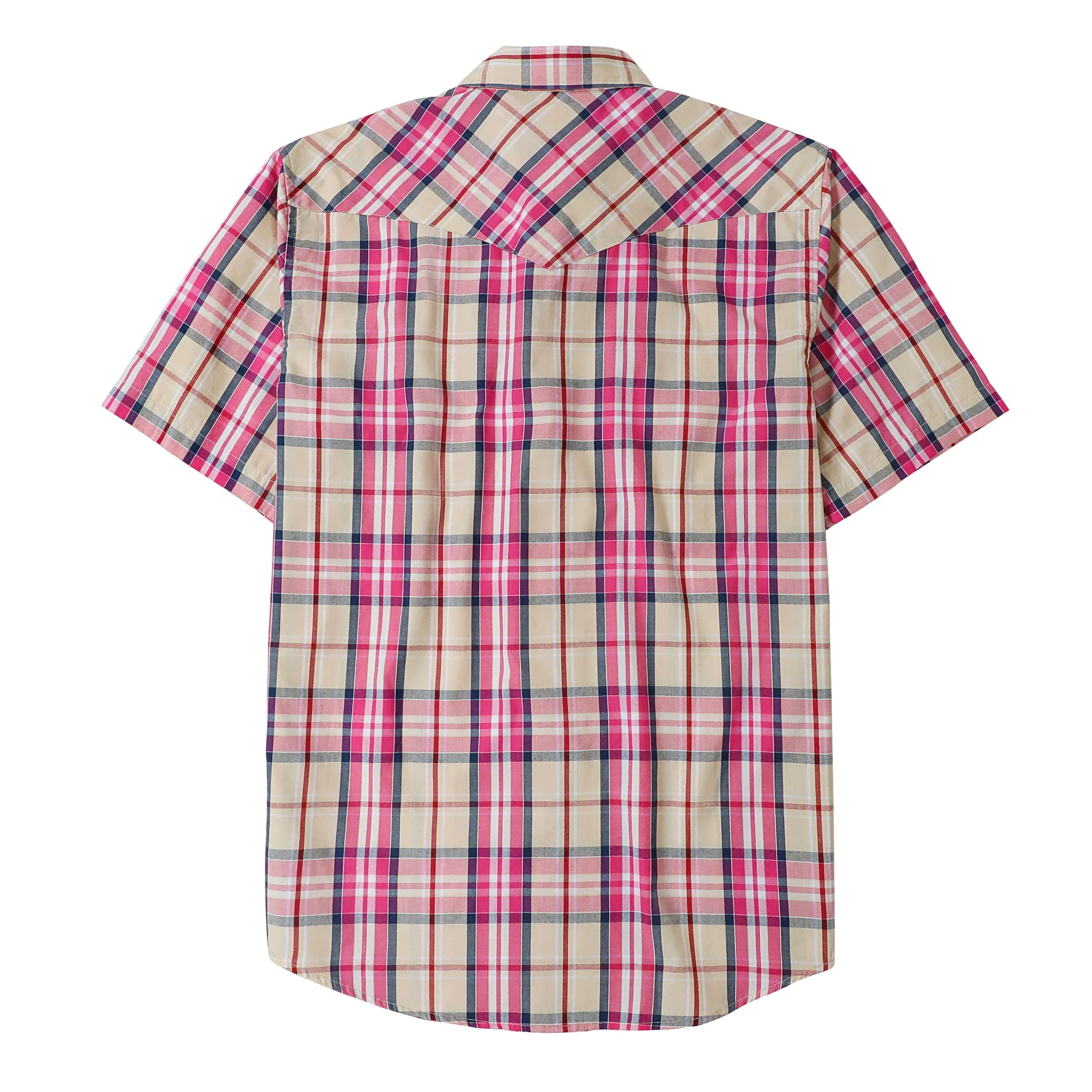 Dubinik® Western Shirts for Men Short Sleeve Plaid Pearl Snap Shirts for Men Button Up Shirt Cowboy Casual Work Shirt#41023