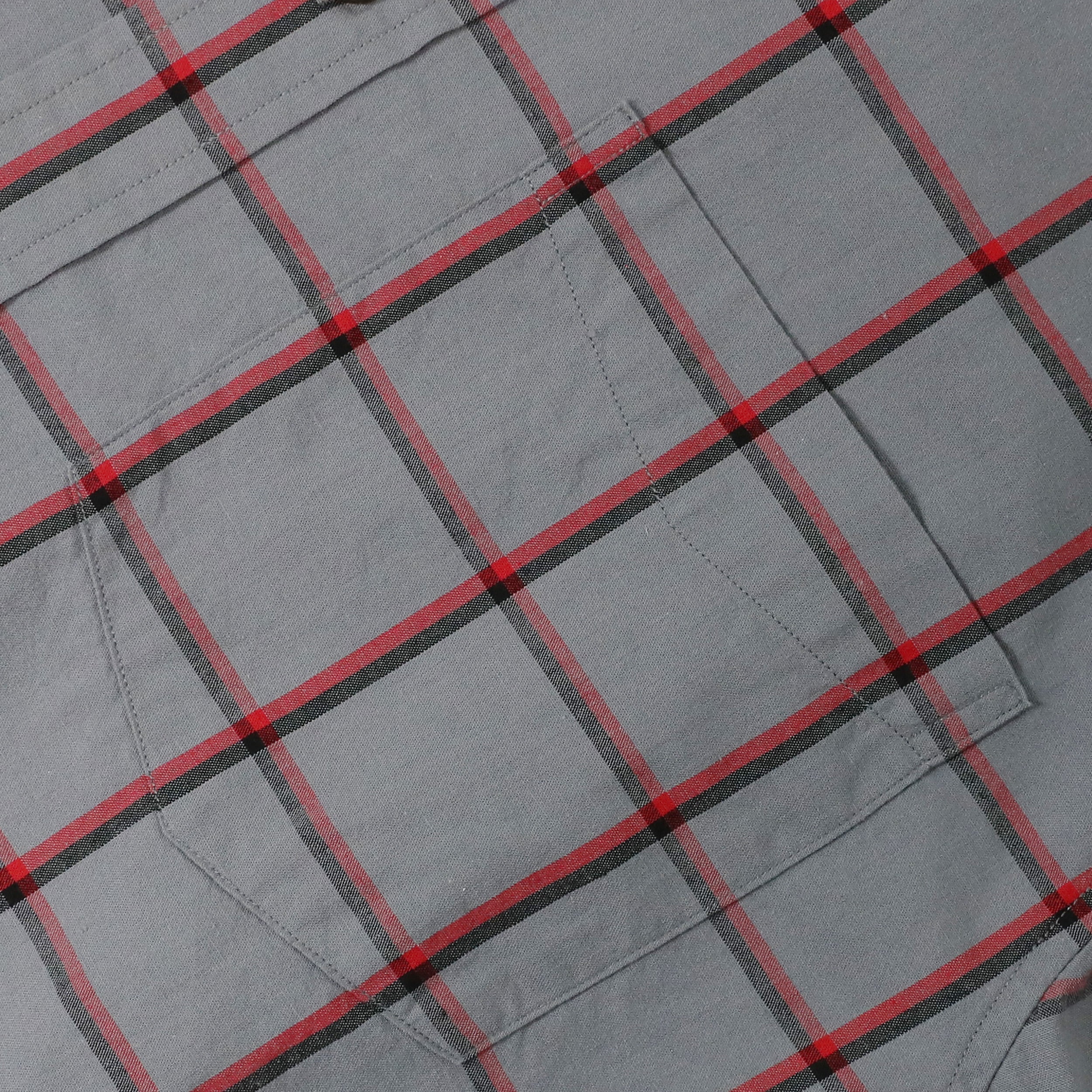 Dubinik® Short Sleeve Button Down Shirts 100% Cotton Plaid Casual Shirt with Pocket #0112