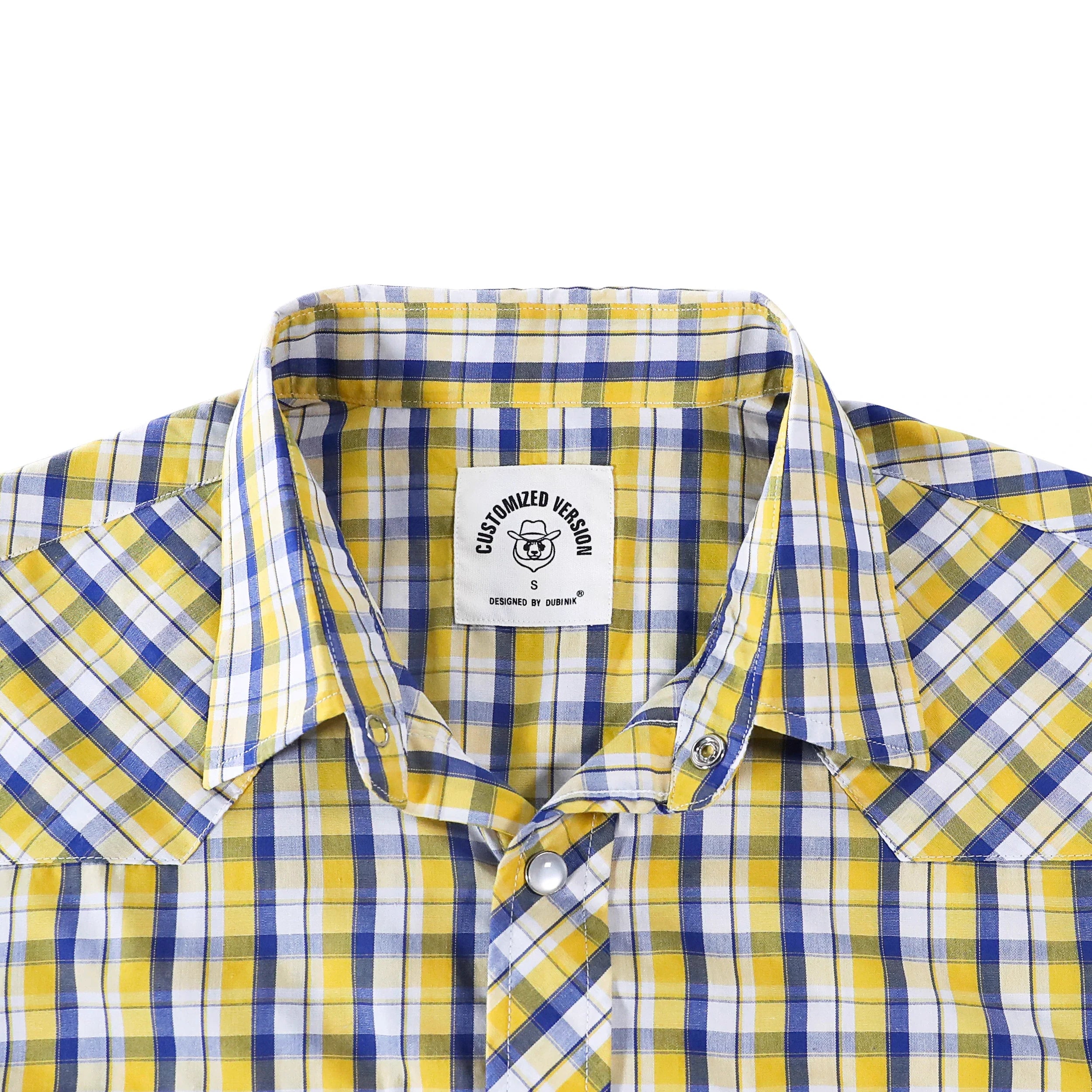 Dubinik® Pearl Snap Shirts for Men Long Sleeve Western Shirts for Men Vintage Casual Plaid Shirt Cowboy Shirts for Men#42012