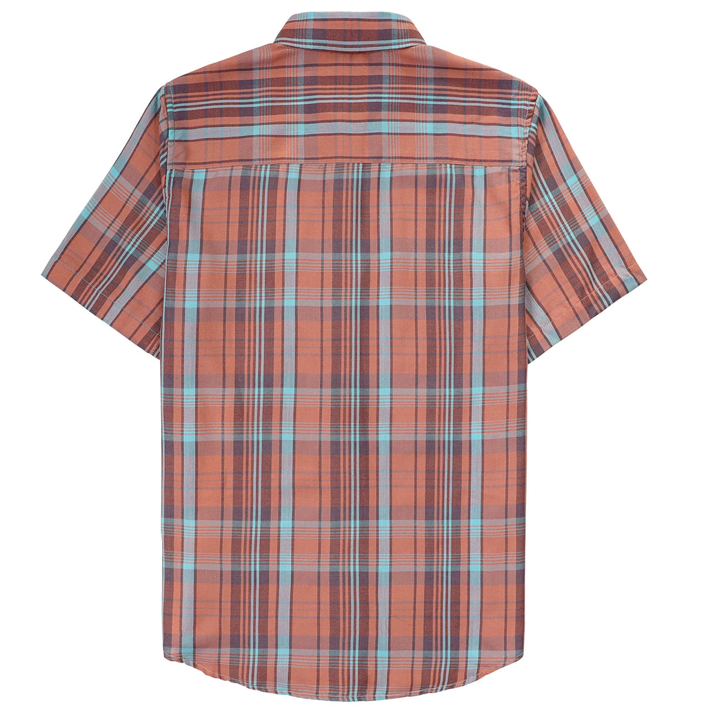 Dubinik® Bamboo Viscose Mens Short Sleeve Button Down Pockets Shirts#39016