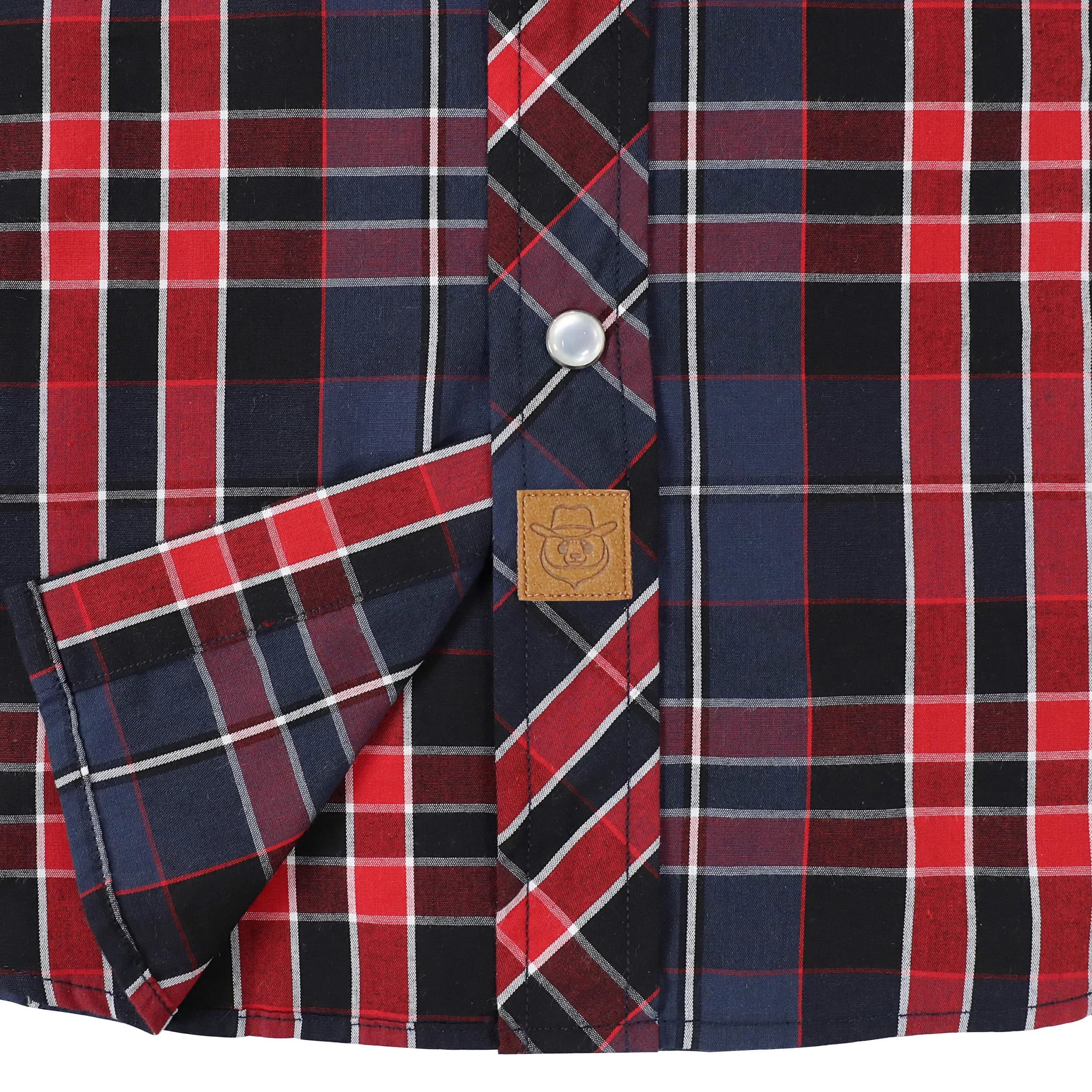 Dubinik® Western Shirts for Men Short Sleeve Plaid Pearl Snap Shirts for Men Button Up Shirt Cowboy Casual Work Shirt#41026