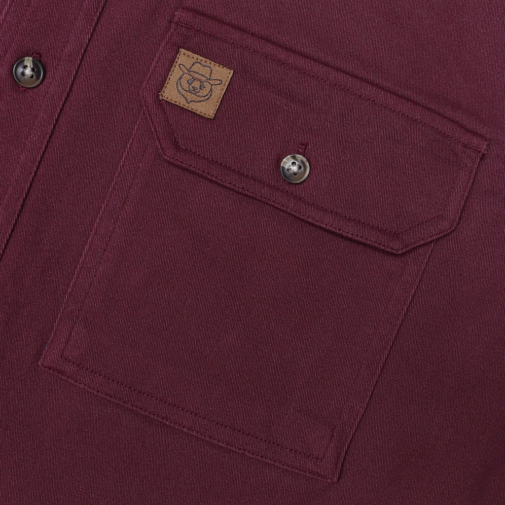 Men's outdoor casual short sleeve Burgundy Solid shirt #1510