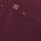 Men's outdoor casual short sleeve Burgundy Solid shirt #1510