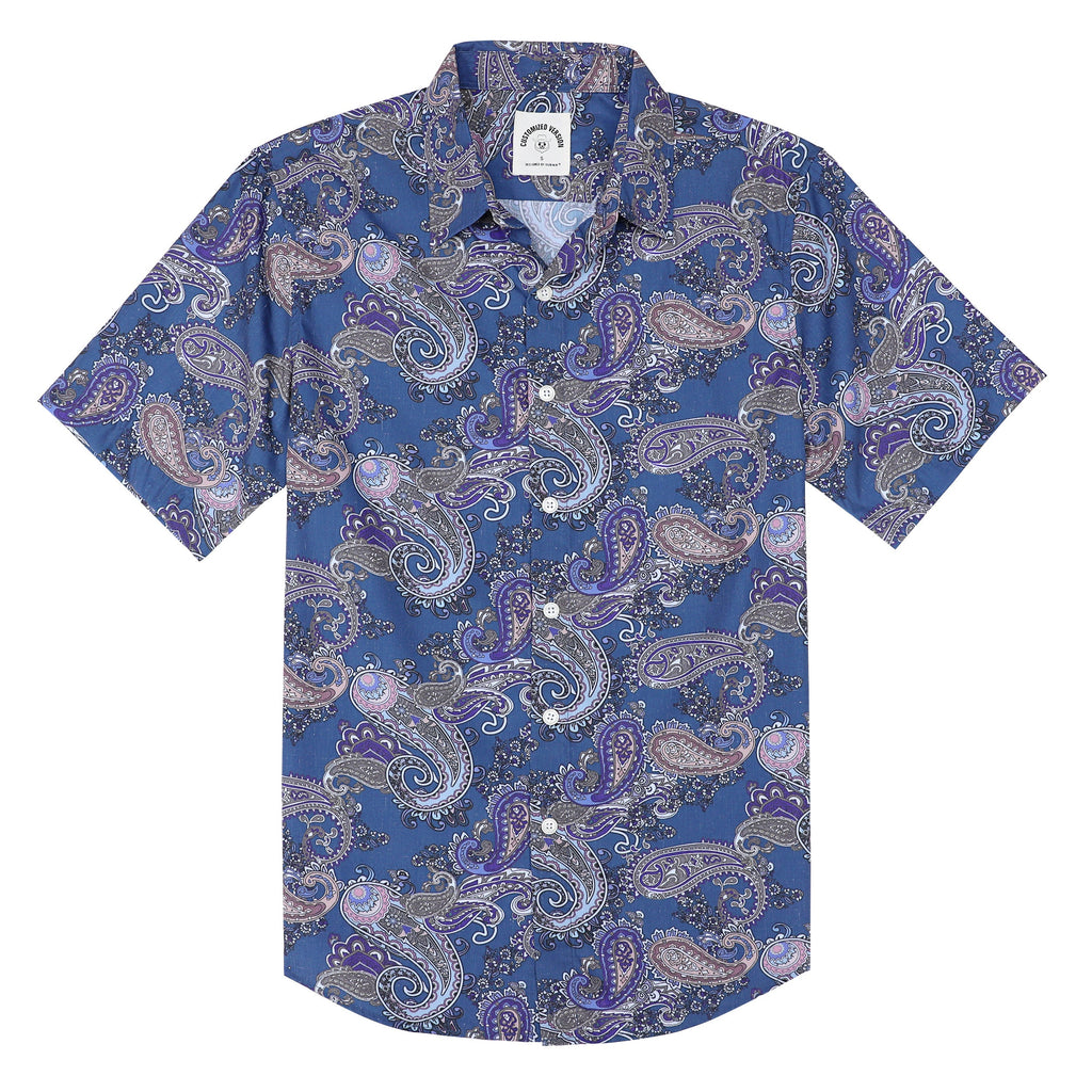Hawaiian Shirt for Men Aloha Tropical Short Sleeve Button Down Print Beach Shirts #2623