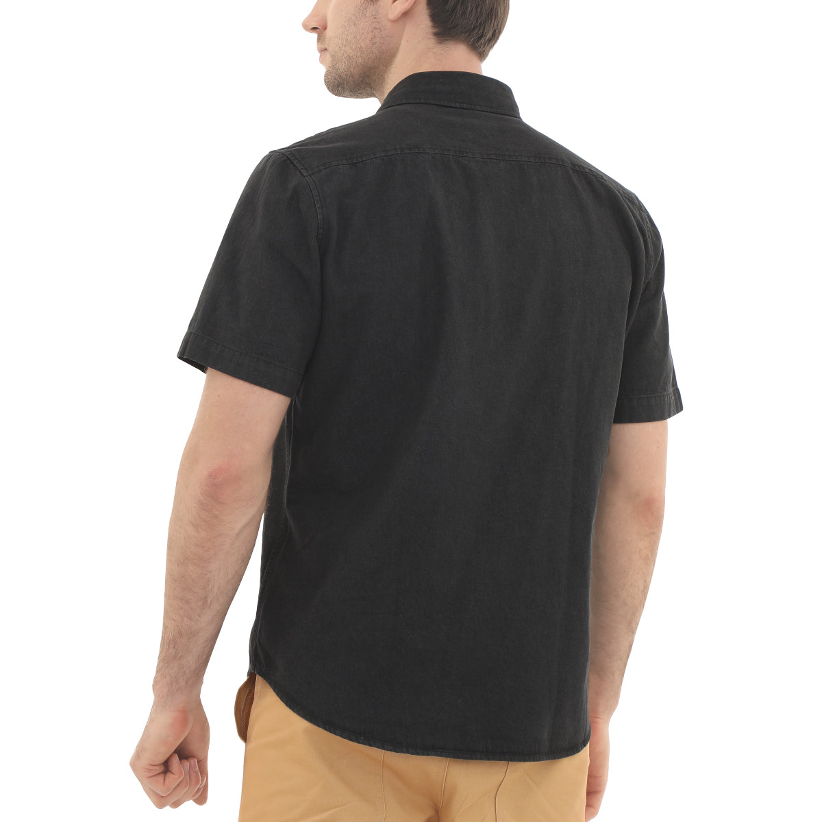 Mens Denim Shirts Button Down Short Sleeve Western Cotton Casual Work Jean Shirt #5504