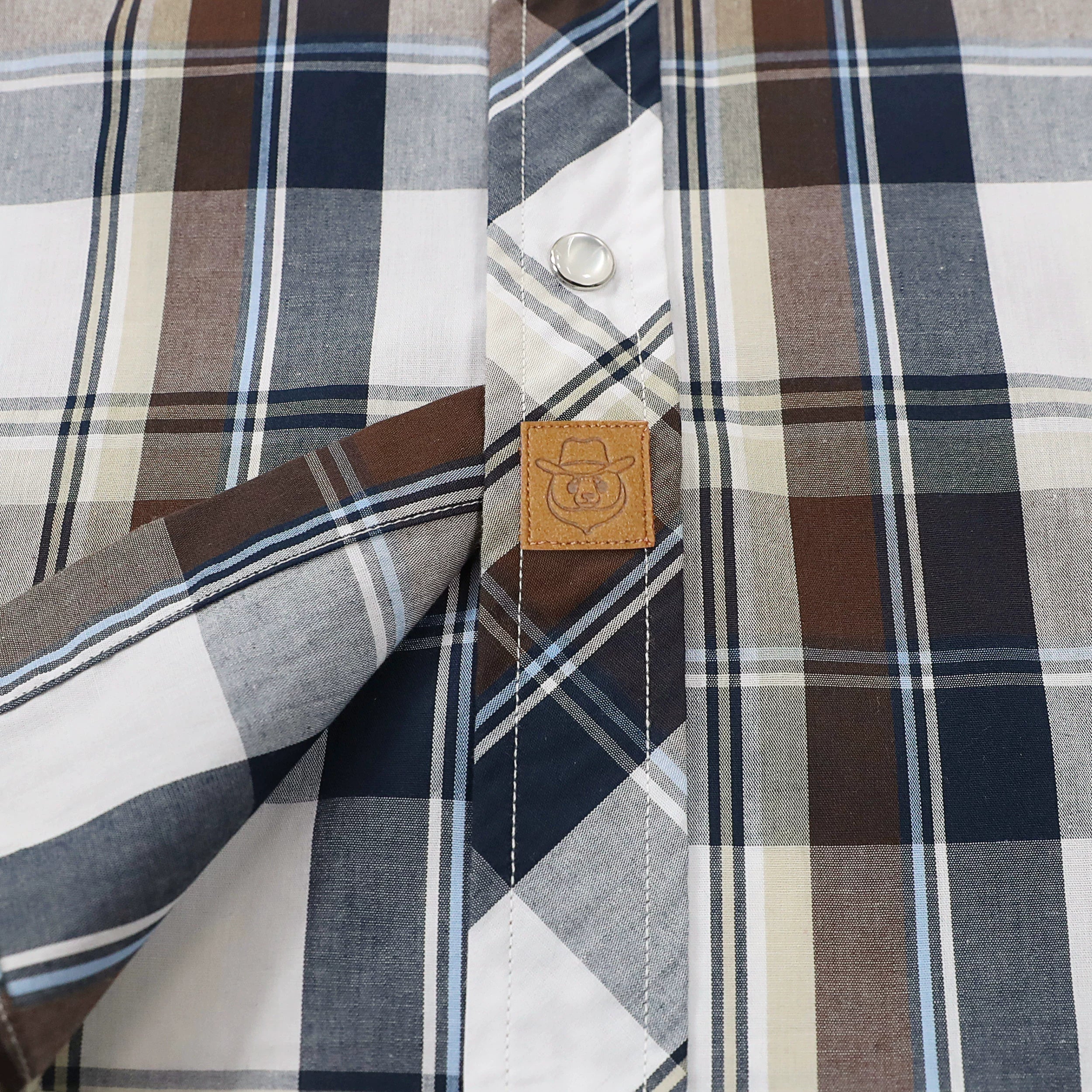 Dubinik® Western Shirts for Men Short Sleeve Plaid Pearl Snap Shirts for Men Button Up Shirt Cowboy Casual Work Shirt#41006