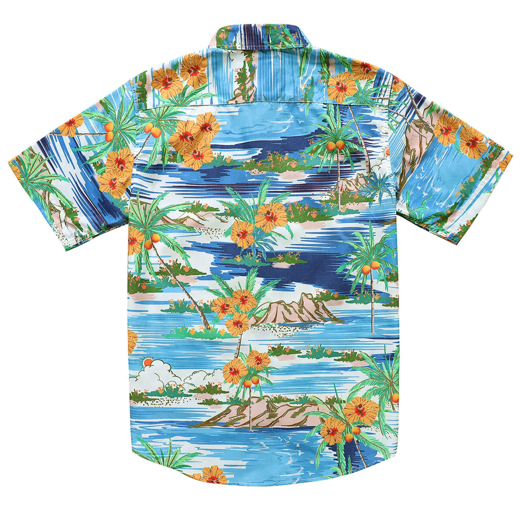 Hawaiian Shirt for Men Aloha Tropical Short Sleeve Button Down Print Beach Shirts #2602
