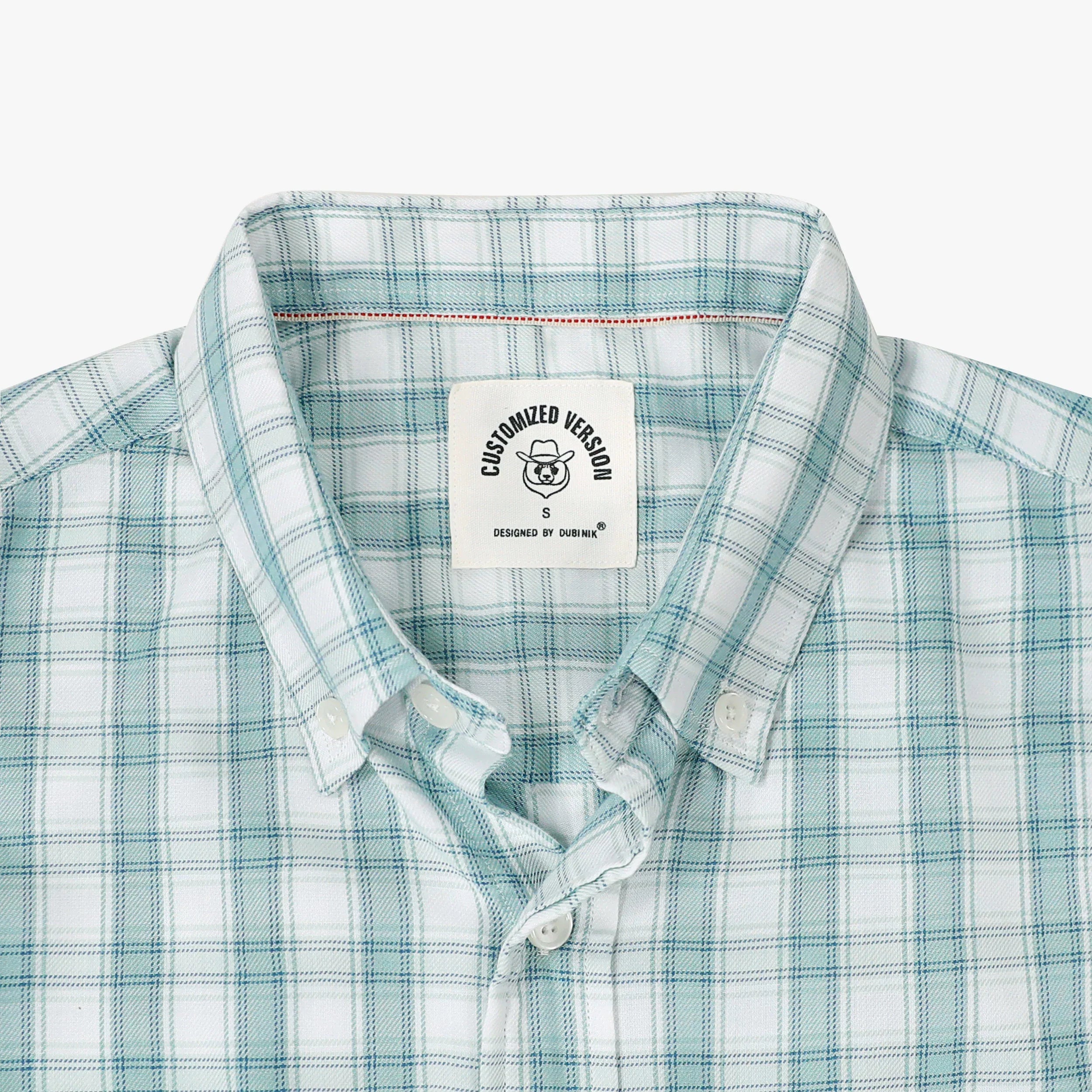 Dubinik® Bamboo Viscose Mens Short Sleeve Button Down Pockets Green Shirts#39007